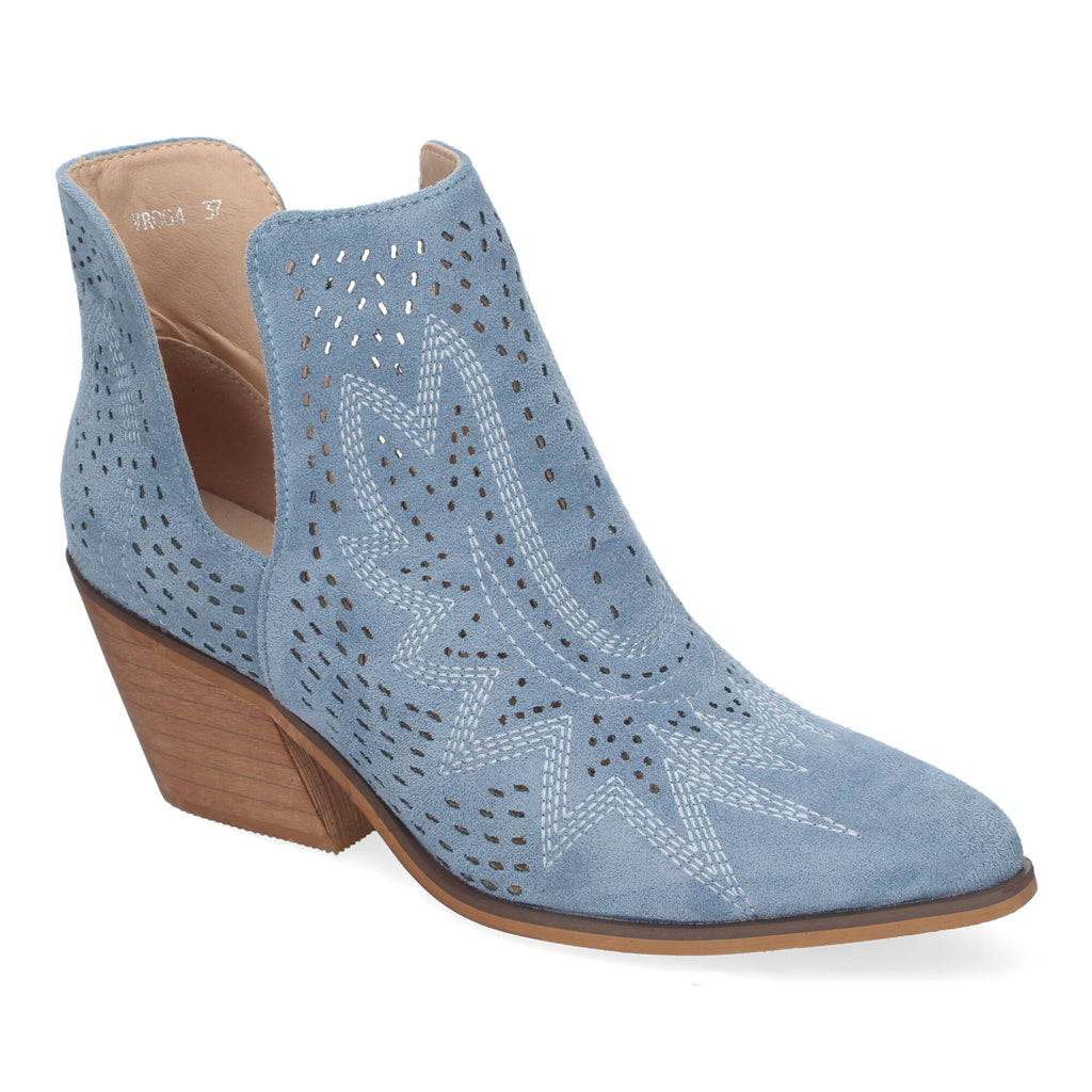 Botin jeans diseño perforado