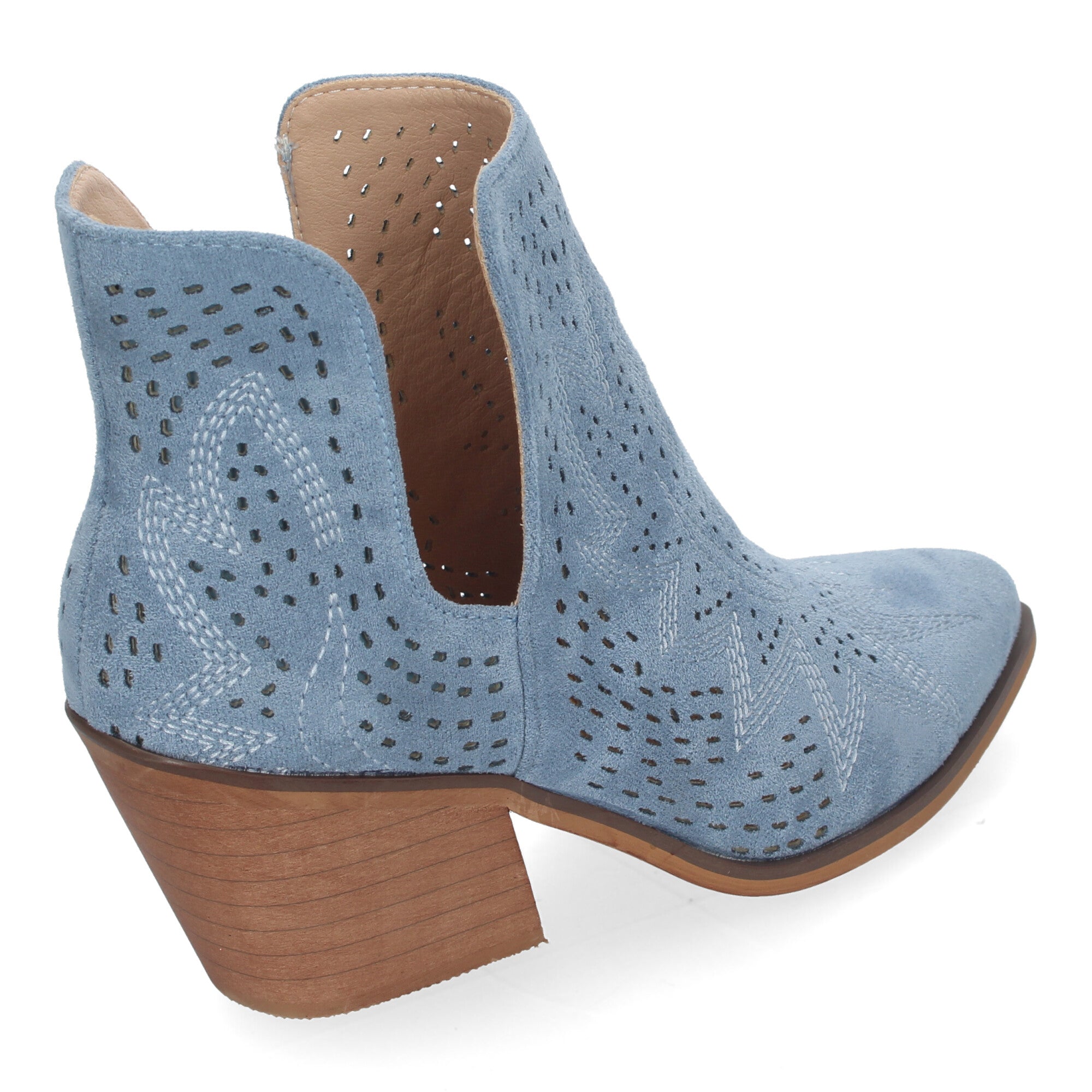 Botin jeans diseño perforado