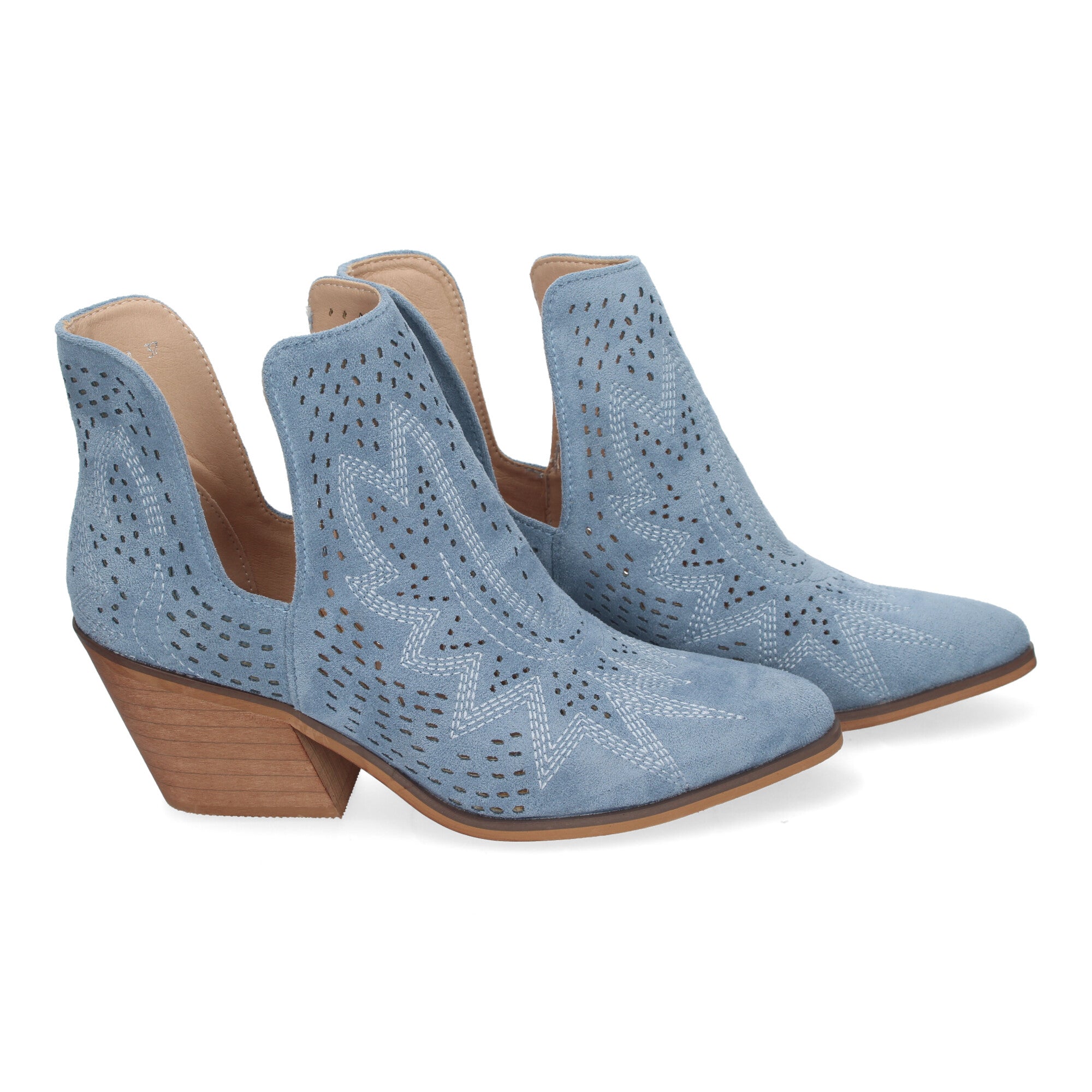 Botin jeans diseño perforado