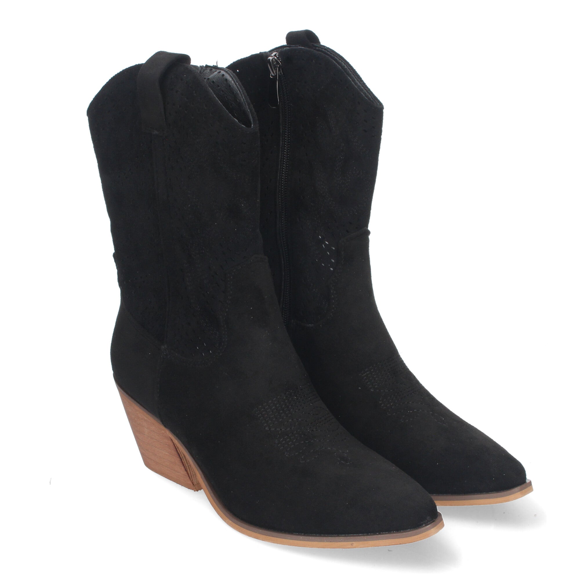 Botin negro estilo vaquero