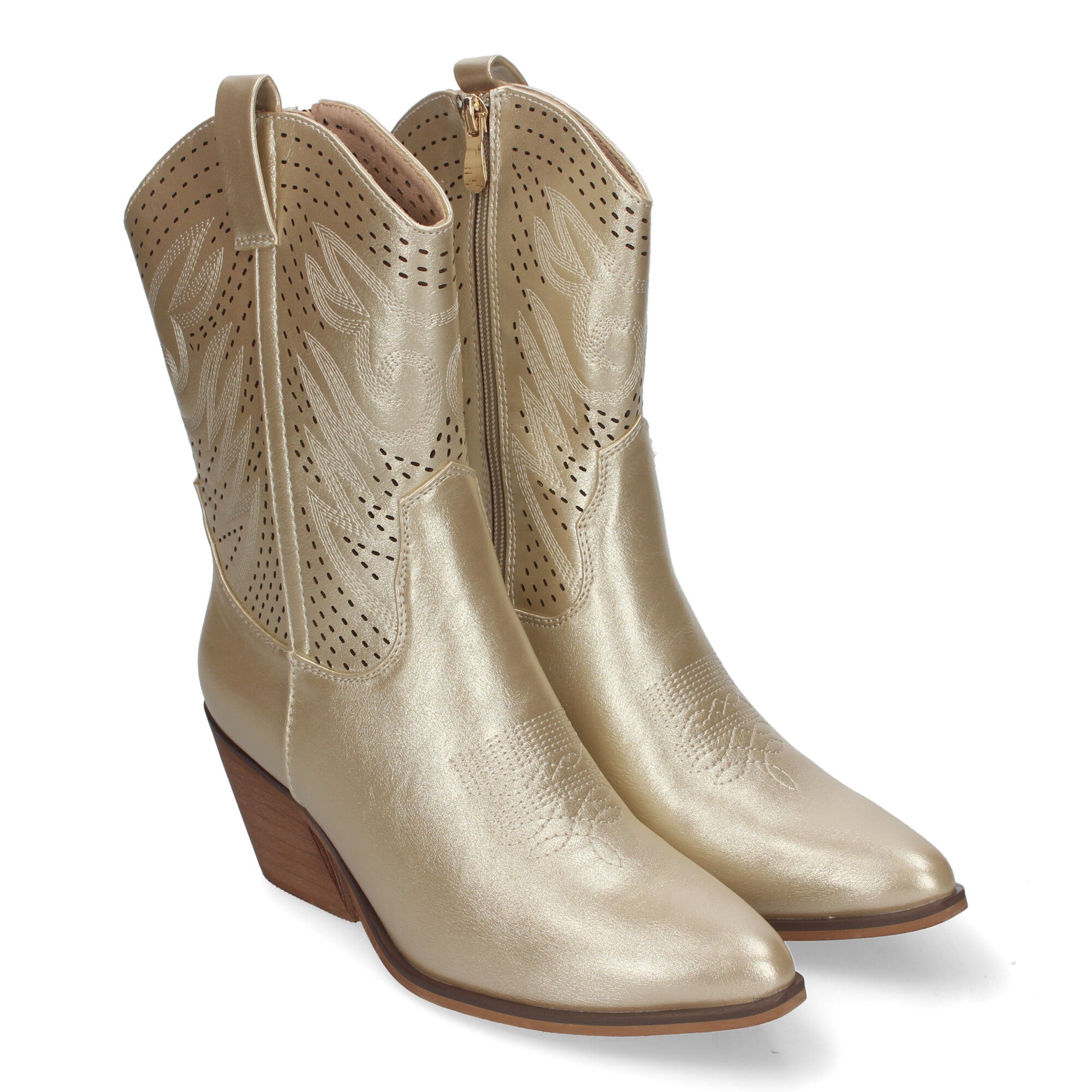Botin oro estilo vaquero