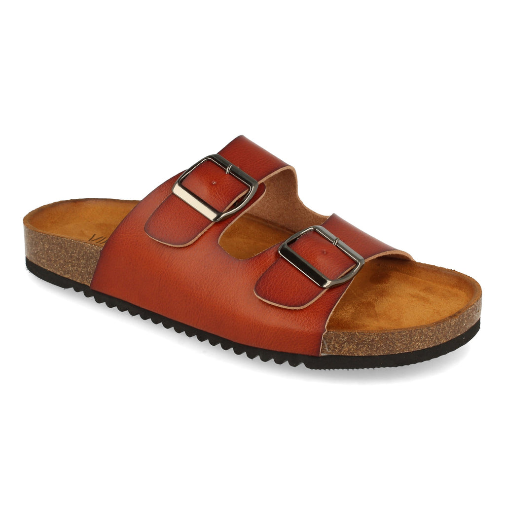 Sandalia Plana de Mujer, Cómoda, con Planta Anatómica y Doble Hebilla Decorativa