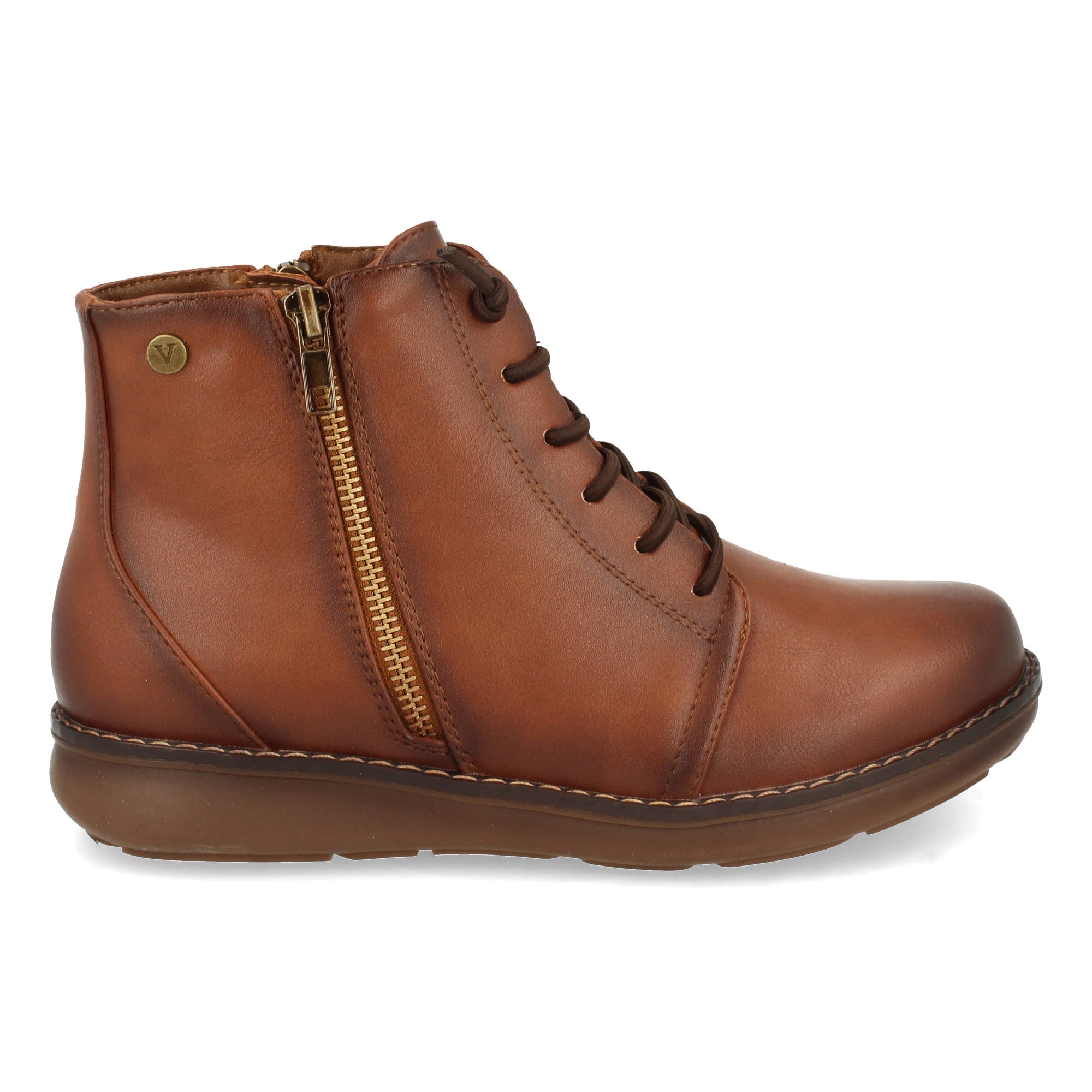 Botin plano cuero con cordones