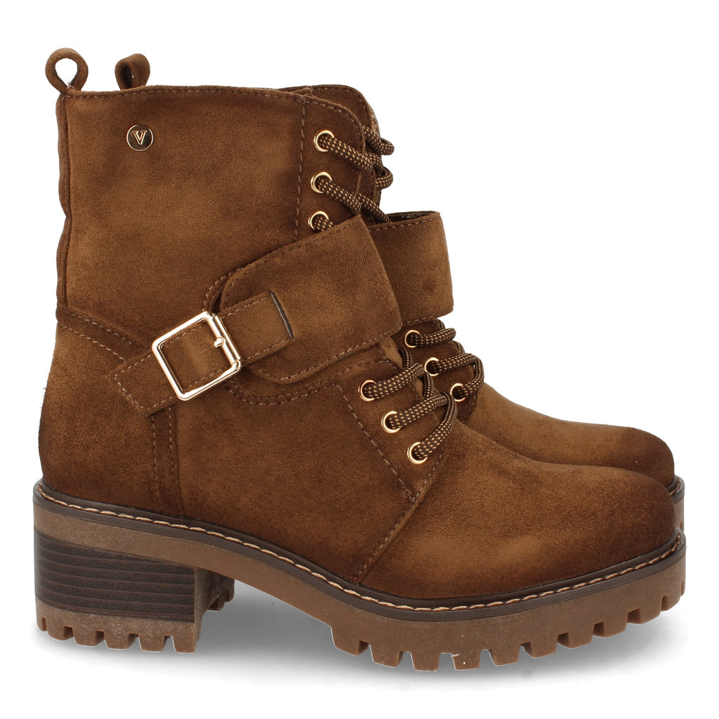 Botin kaki con hebilla