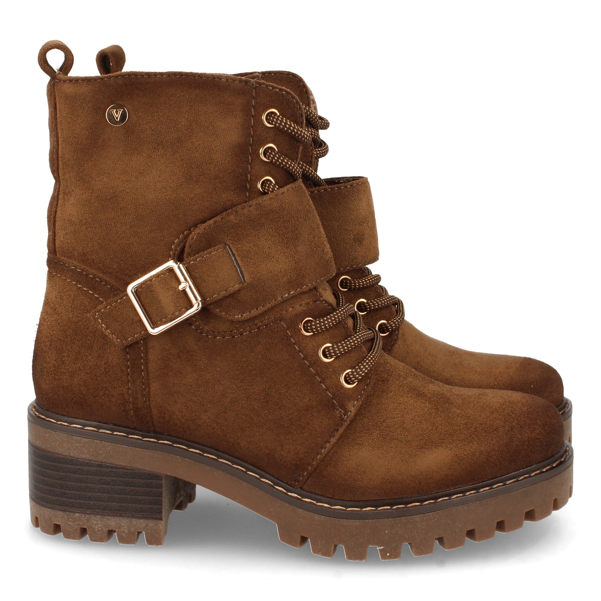 Botin kaki con hebilla