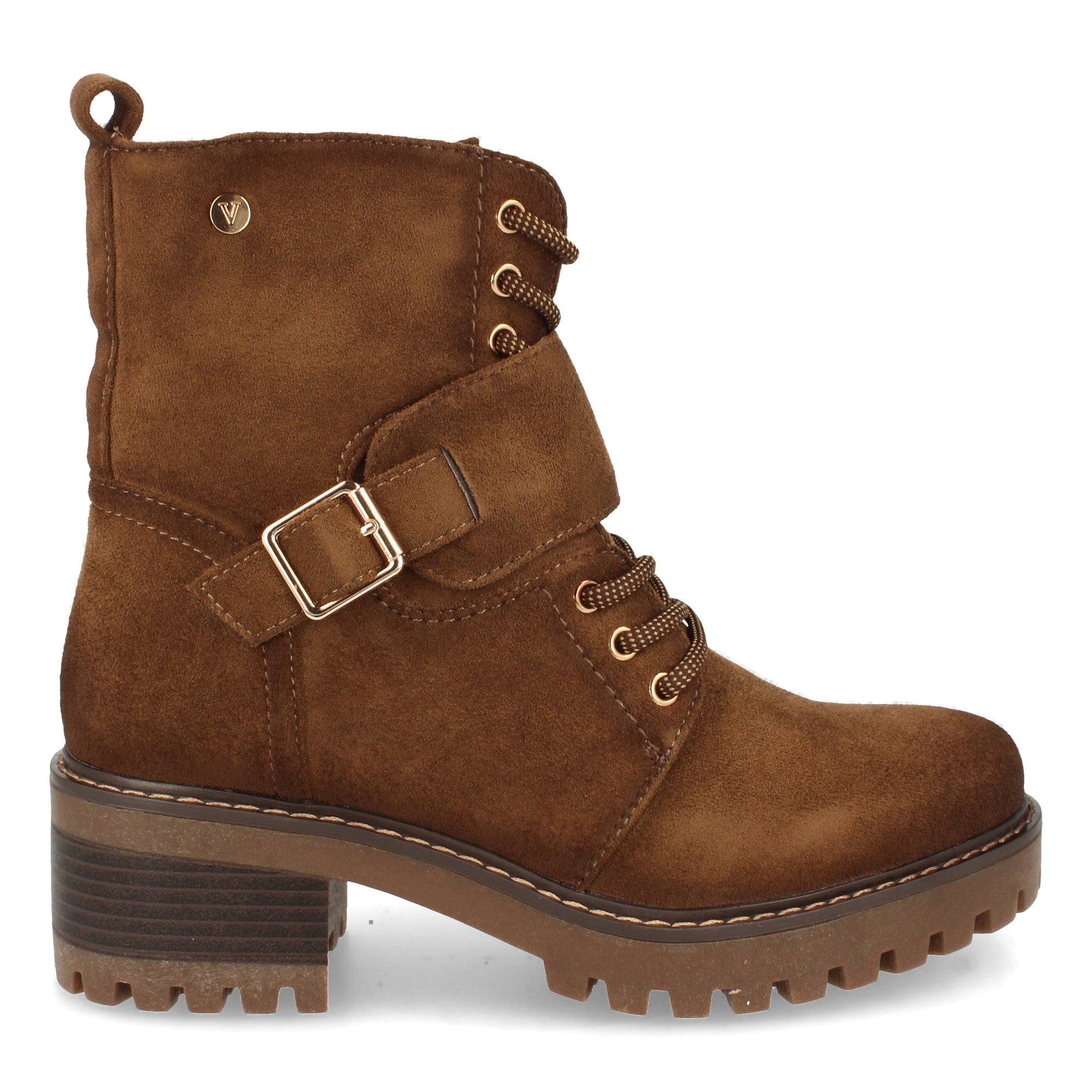 Botin kaki con hebilla