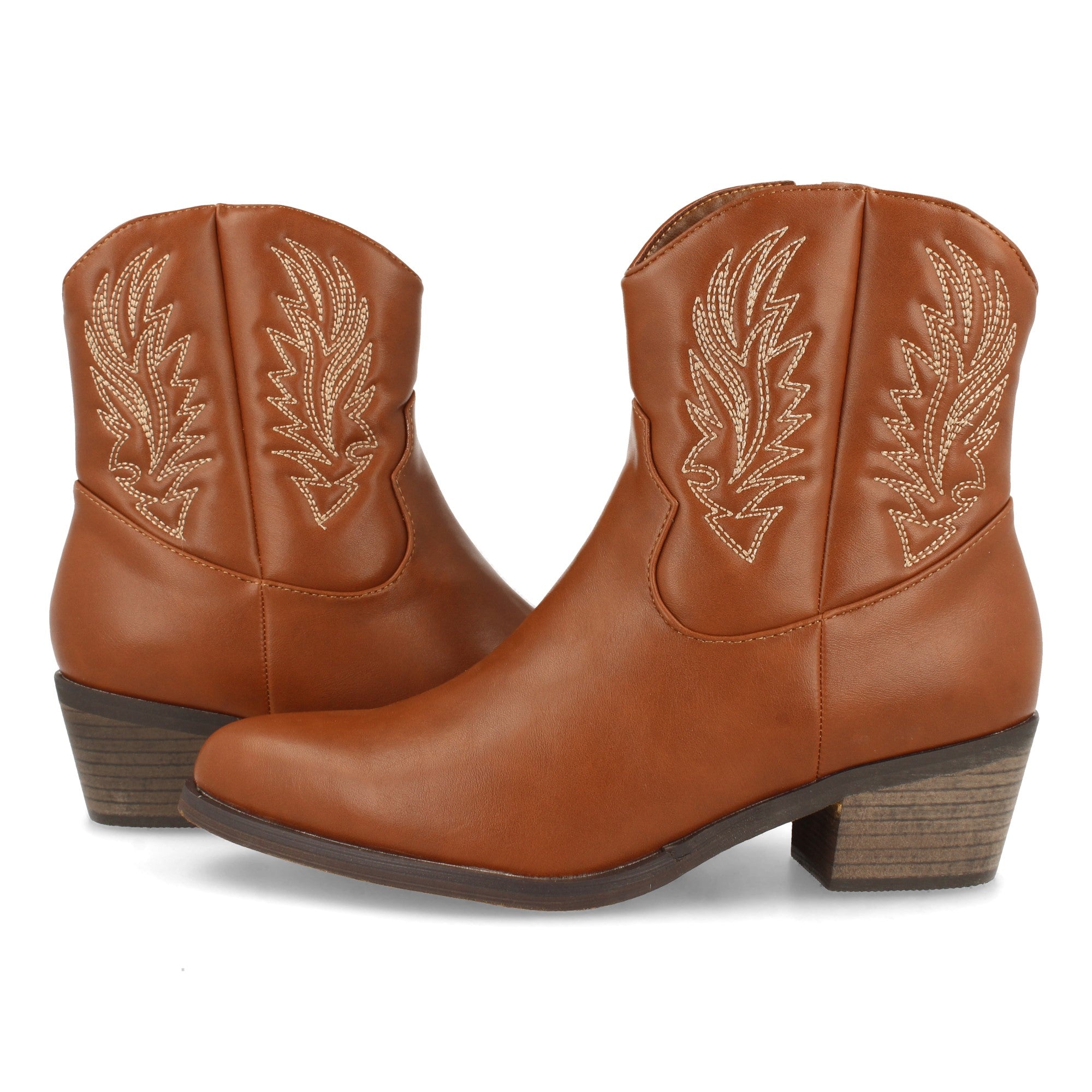 Botin cuero con grabado en caña
