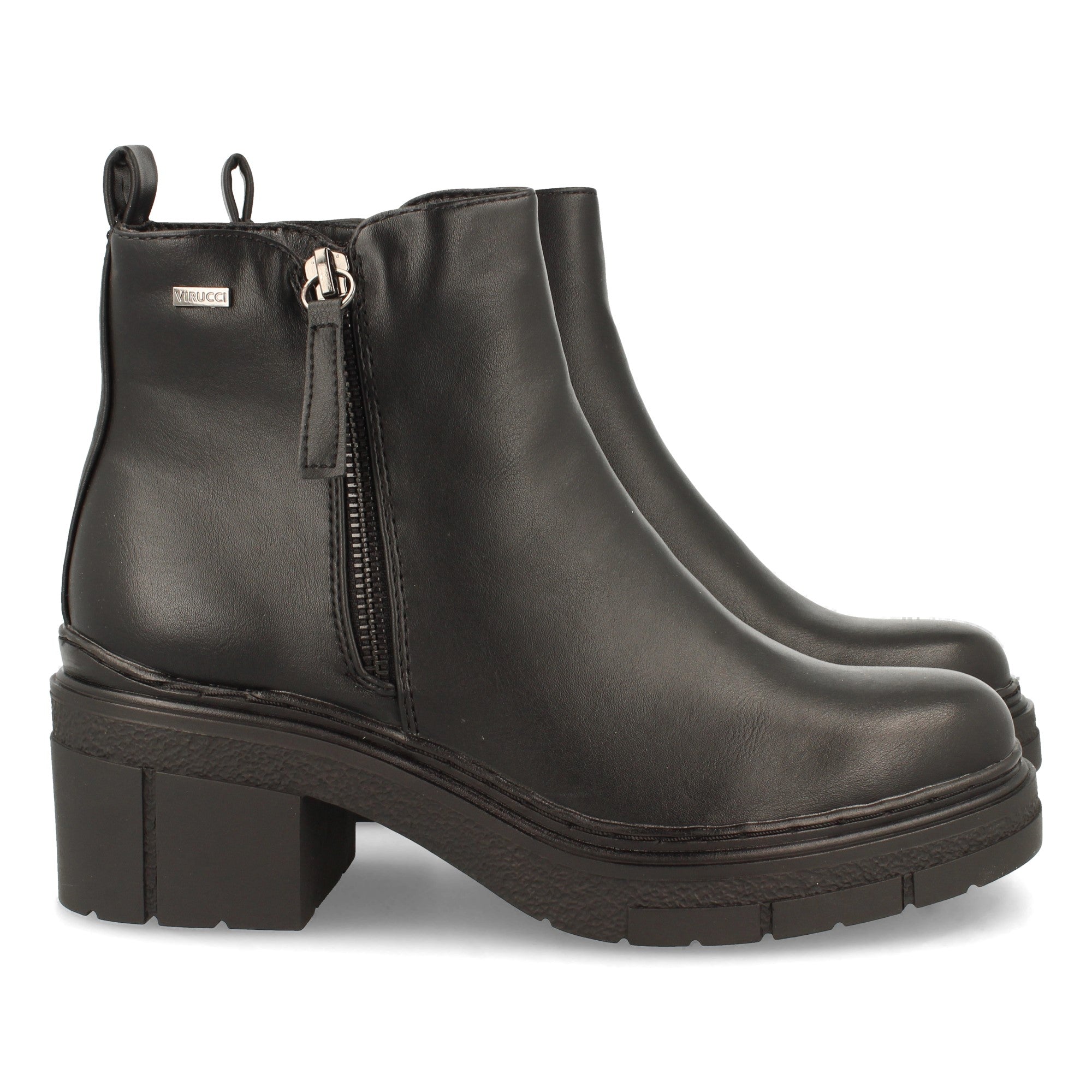 Botin negro con cierre cremallera
