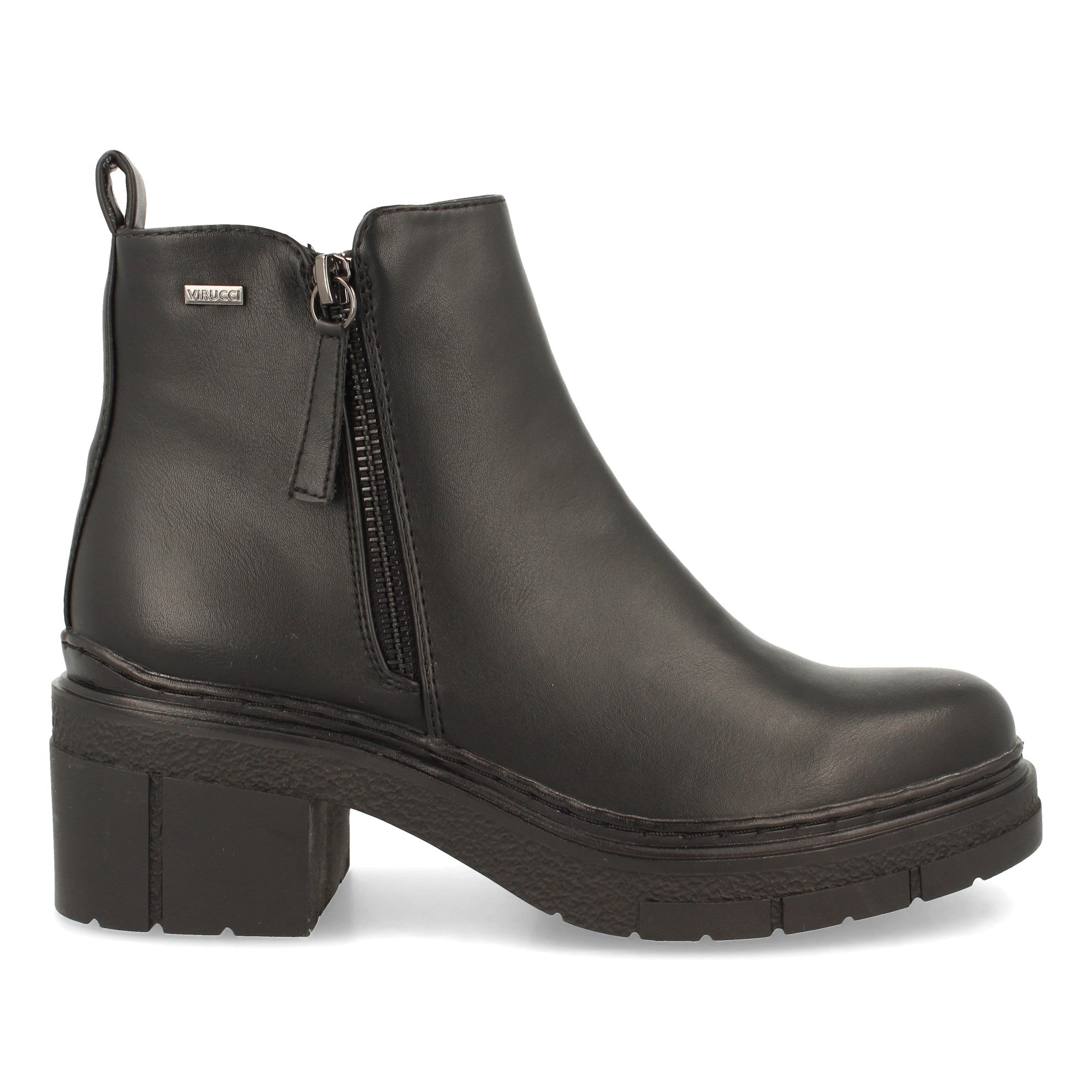 Botin negro con cierre cremallera