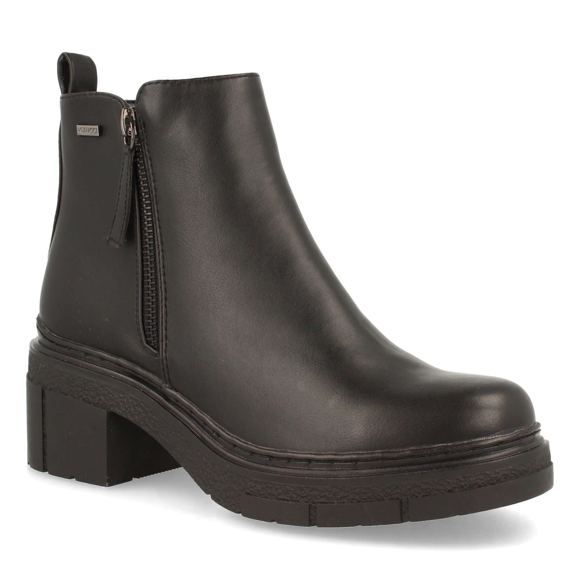 Botin negro con cierre cremallera