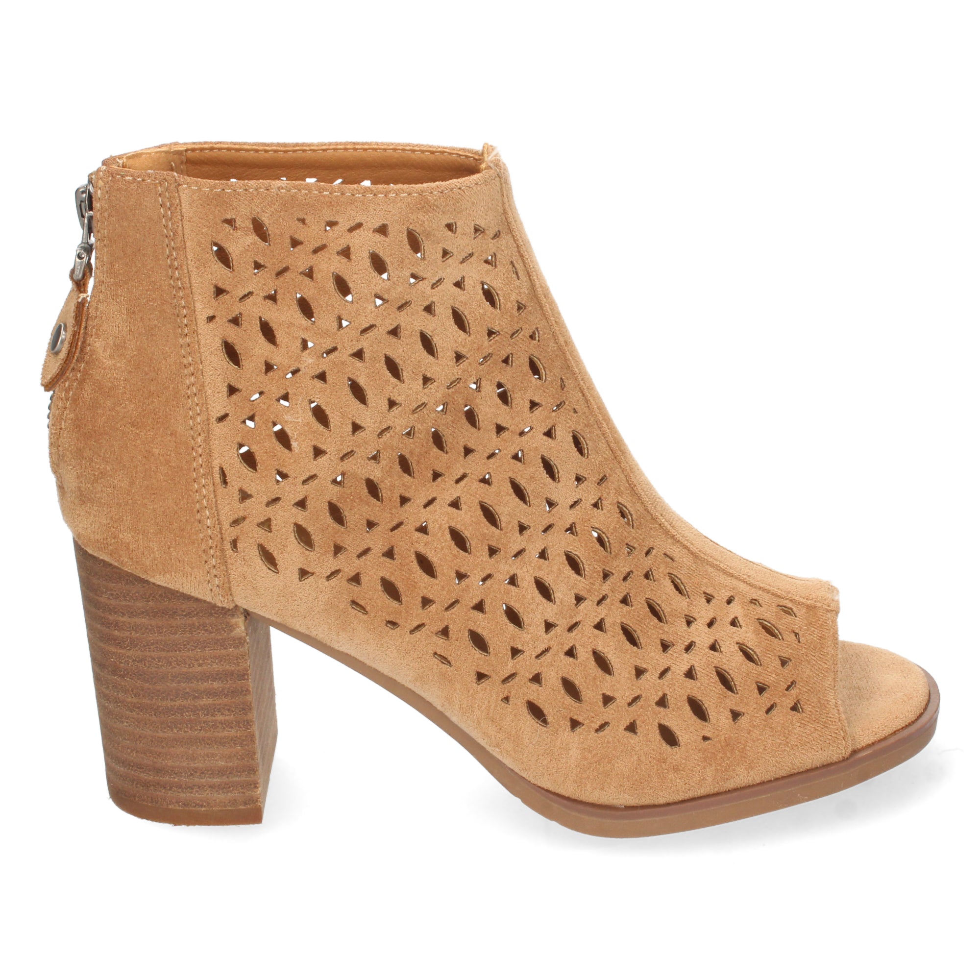Botin kaki con diseño calado