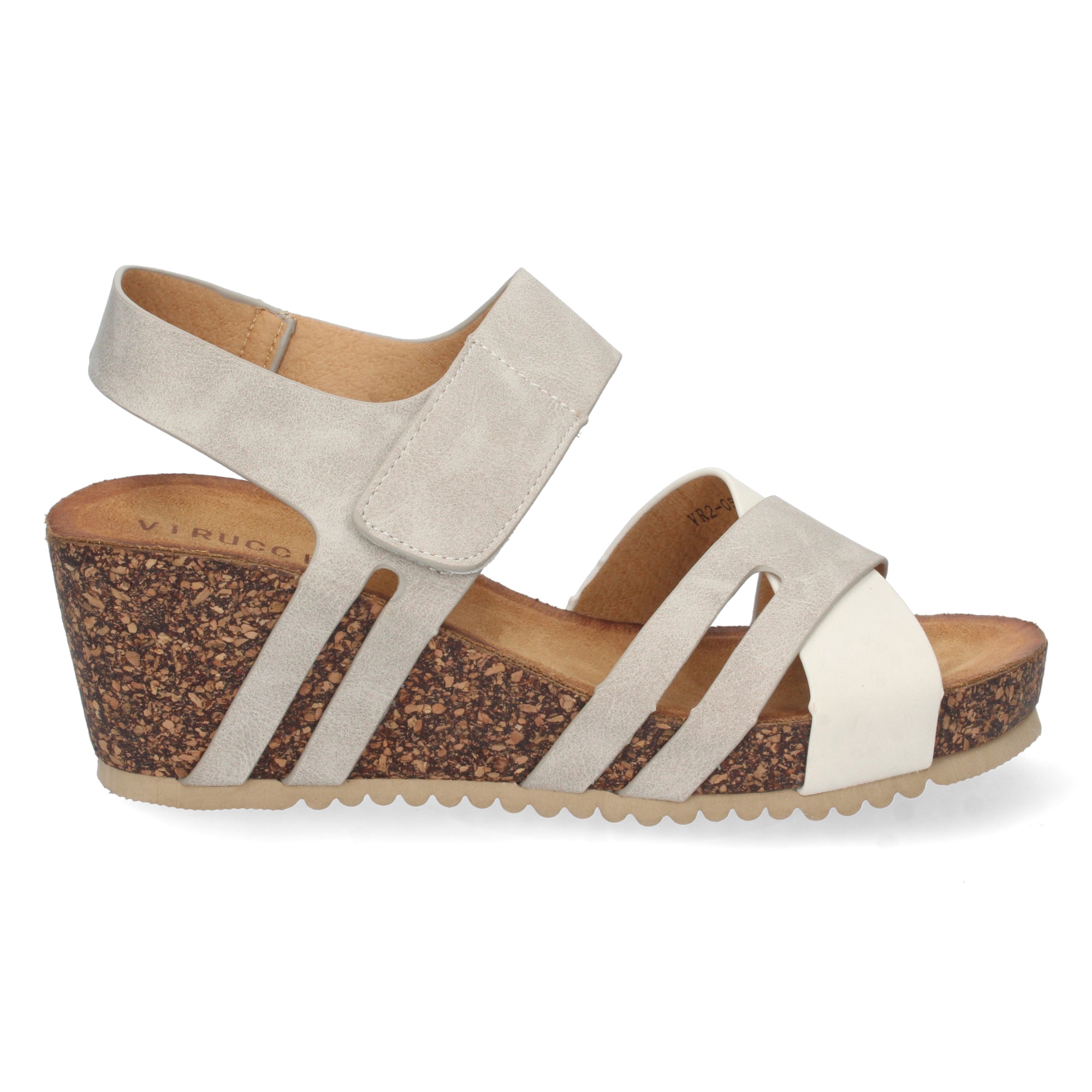 Sandalia de Cuña para Mujer, Cómoda, con Palas Cruzadas y Cierre de Velcro