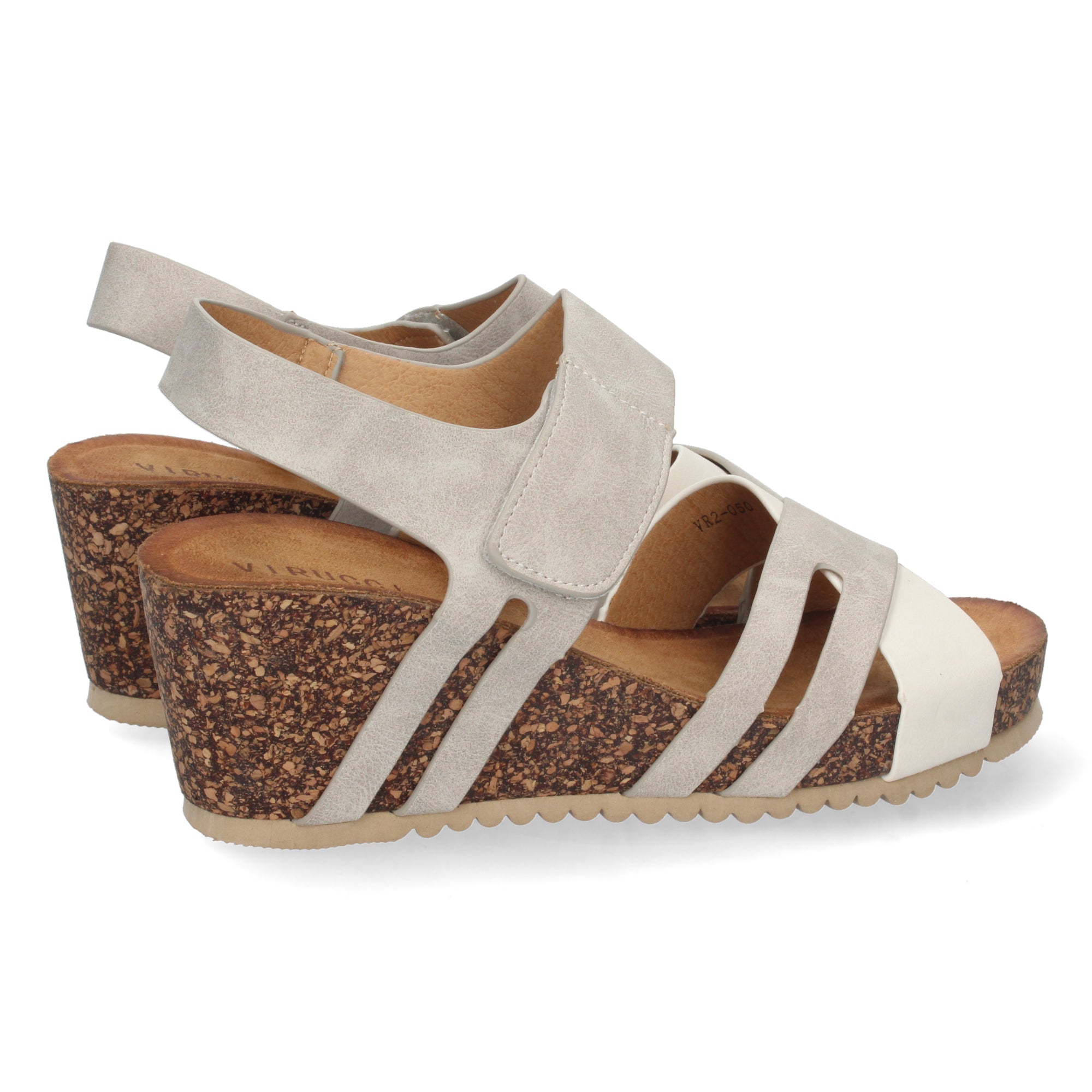 Sandalia de Cuña para Mujer, Cómoda, con Palas Cruzadas y Cierre de Velcro