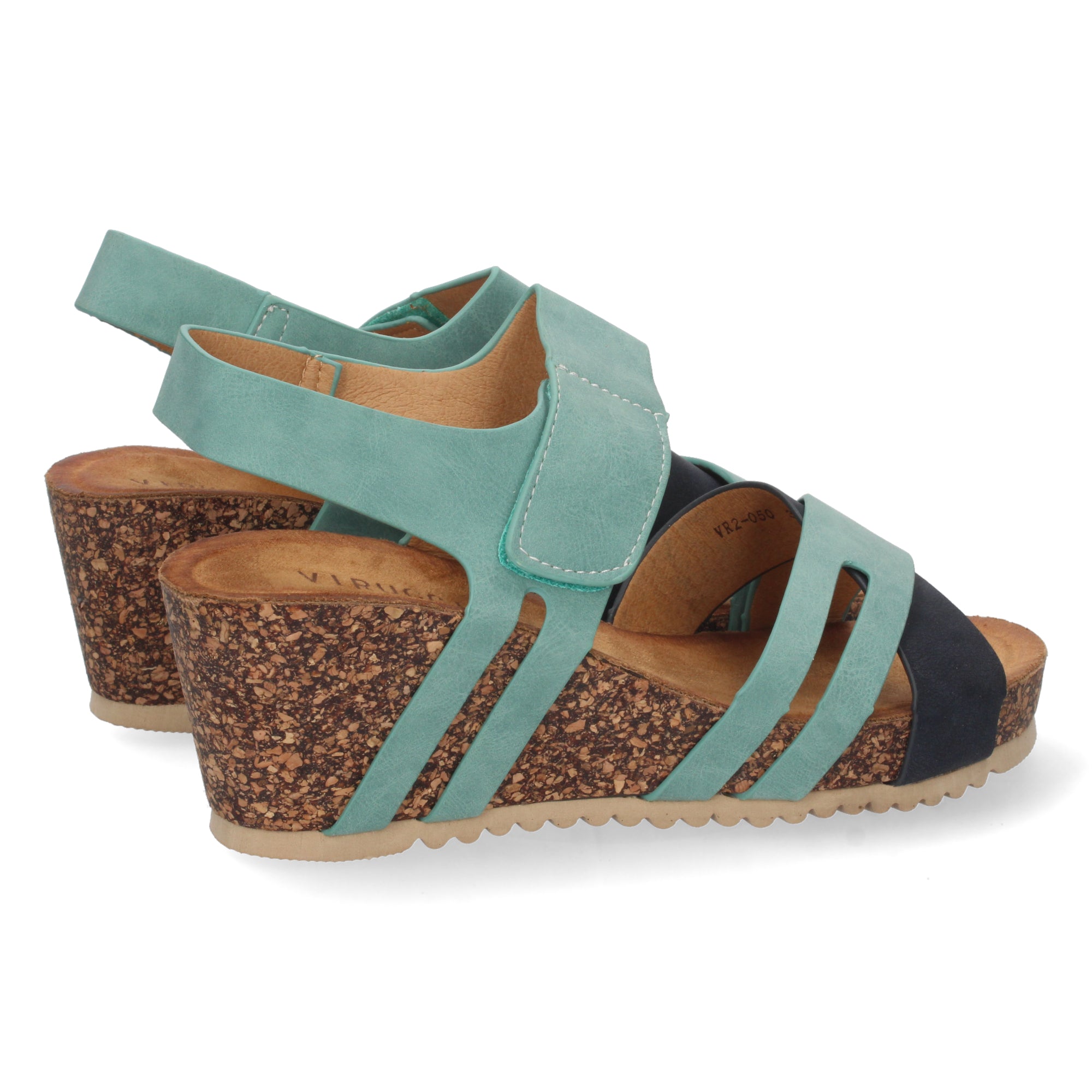 Sandalia de Cuña para Mujer, Cómoda, con Palas Cruzadas y Cierre de Velcro