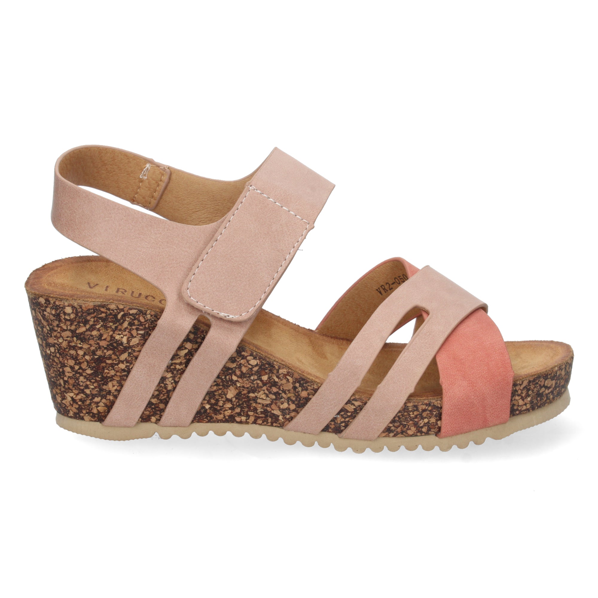 Sandalia de Cuña para Mujer, Cómoda, con Palas Cruzadas y Cierre de Velcro