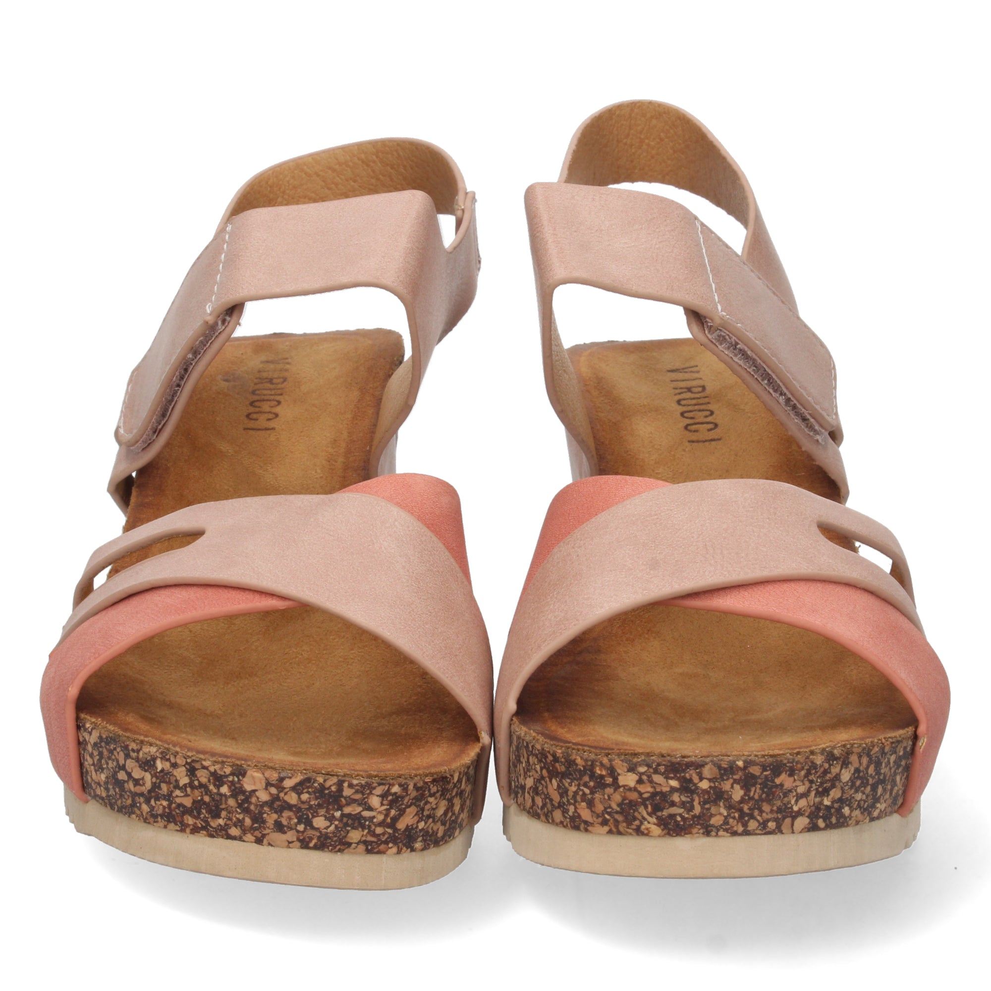 Sandalia de Cuña para Mujer, Cómoda, con Palas Cruzadas y Cierre de Velcro