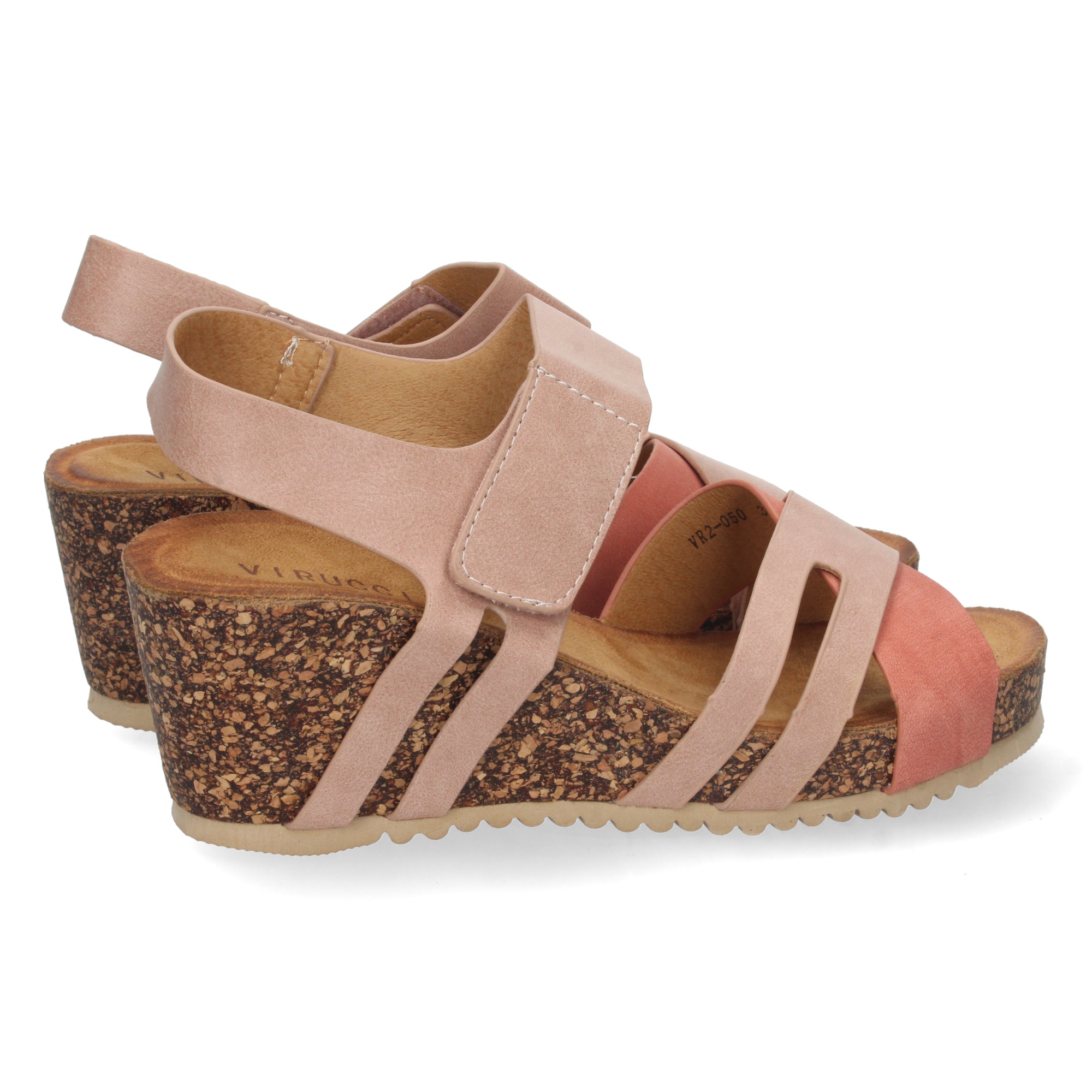 Sandalia de Cuña para Mujer, Cómoda, con Palas Cruzadas y Cierre de Velcro