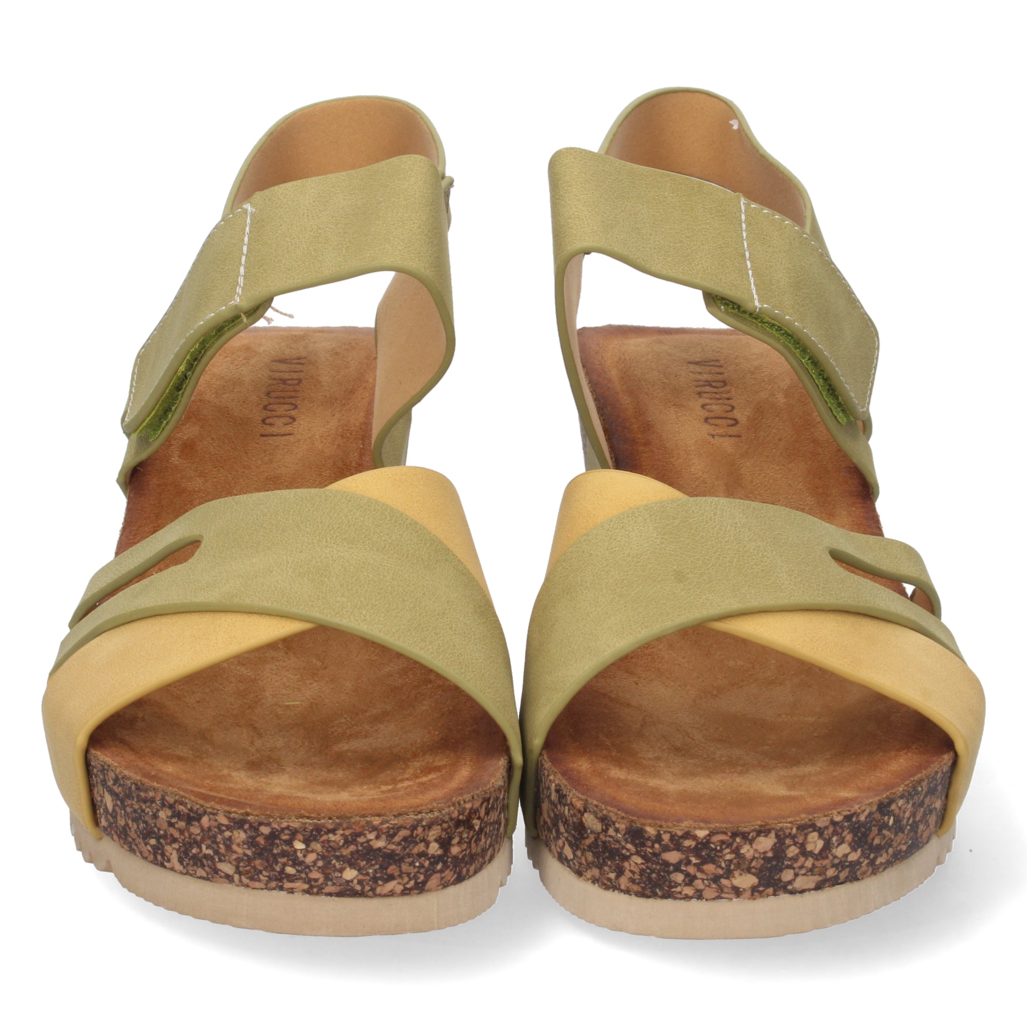 Sandalia de Cuña para Mujer, Cómoda con Palas Cruzadas y Cierre de Velcro