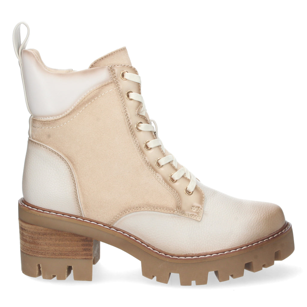 Botin blanco con cierre acordonado
