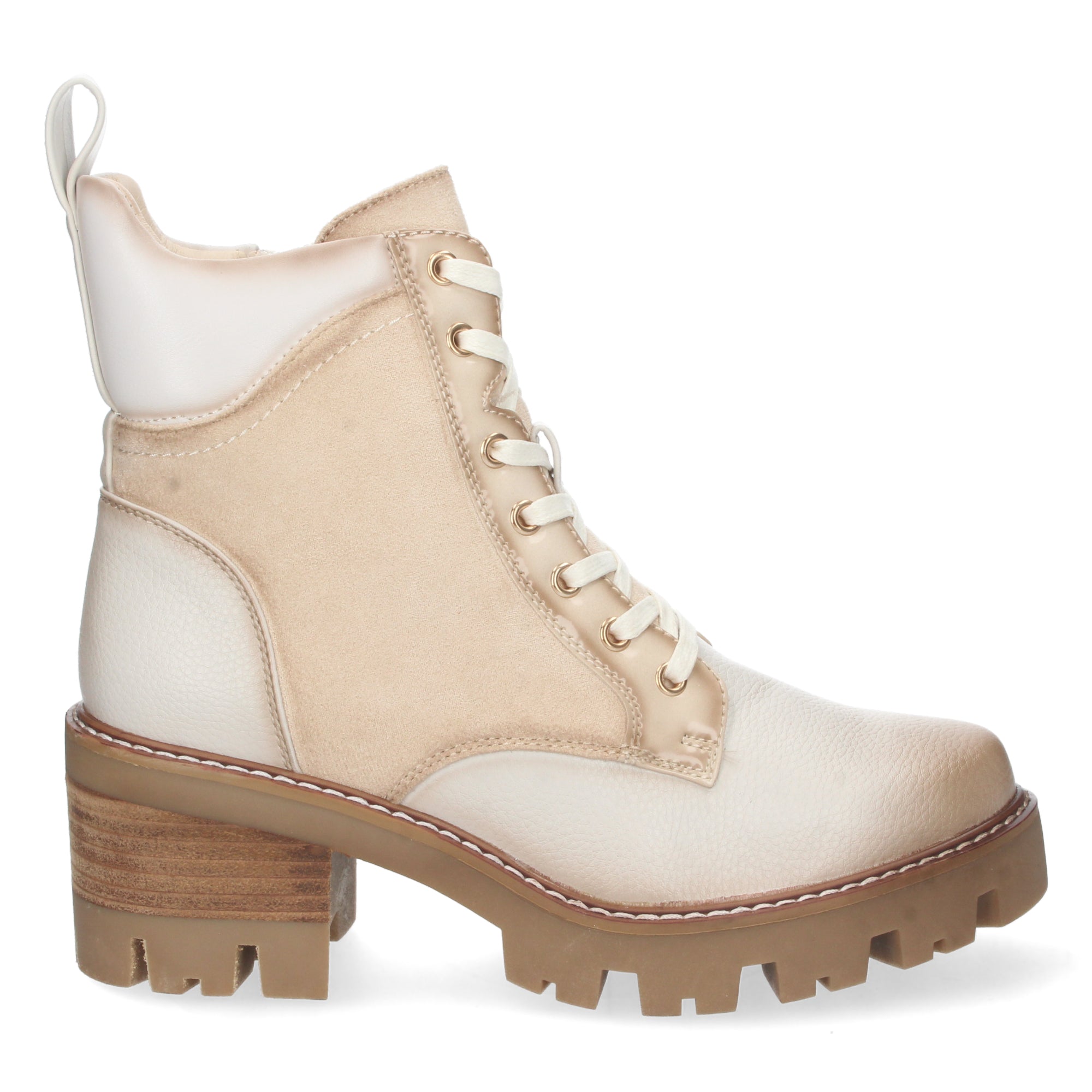 Botin blanco con cierre acordonado