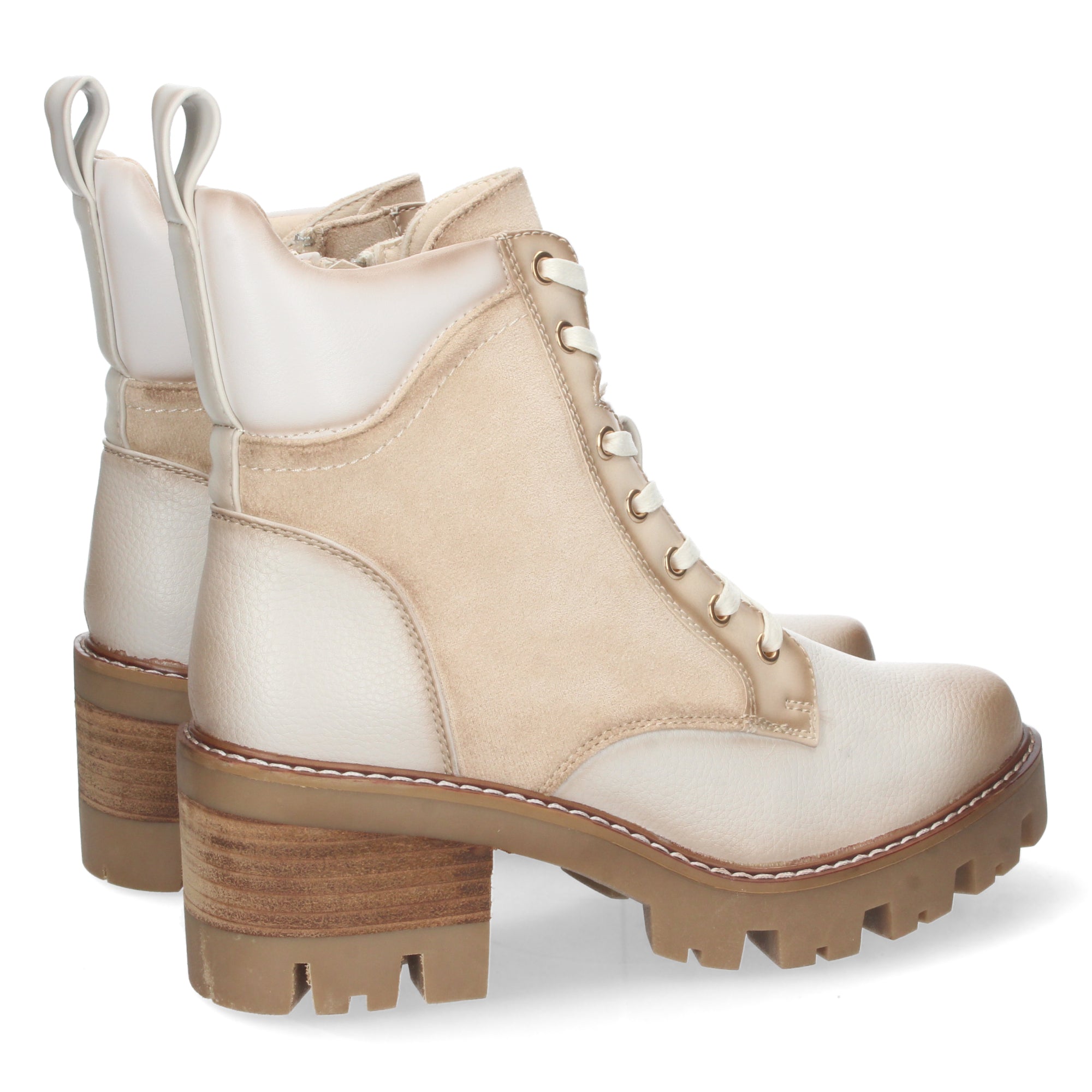 Botin blanco con cierre acordonado