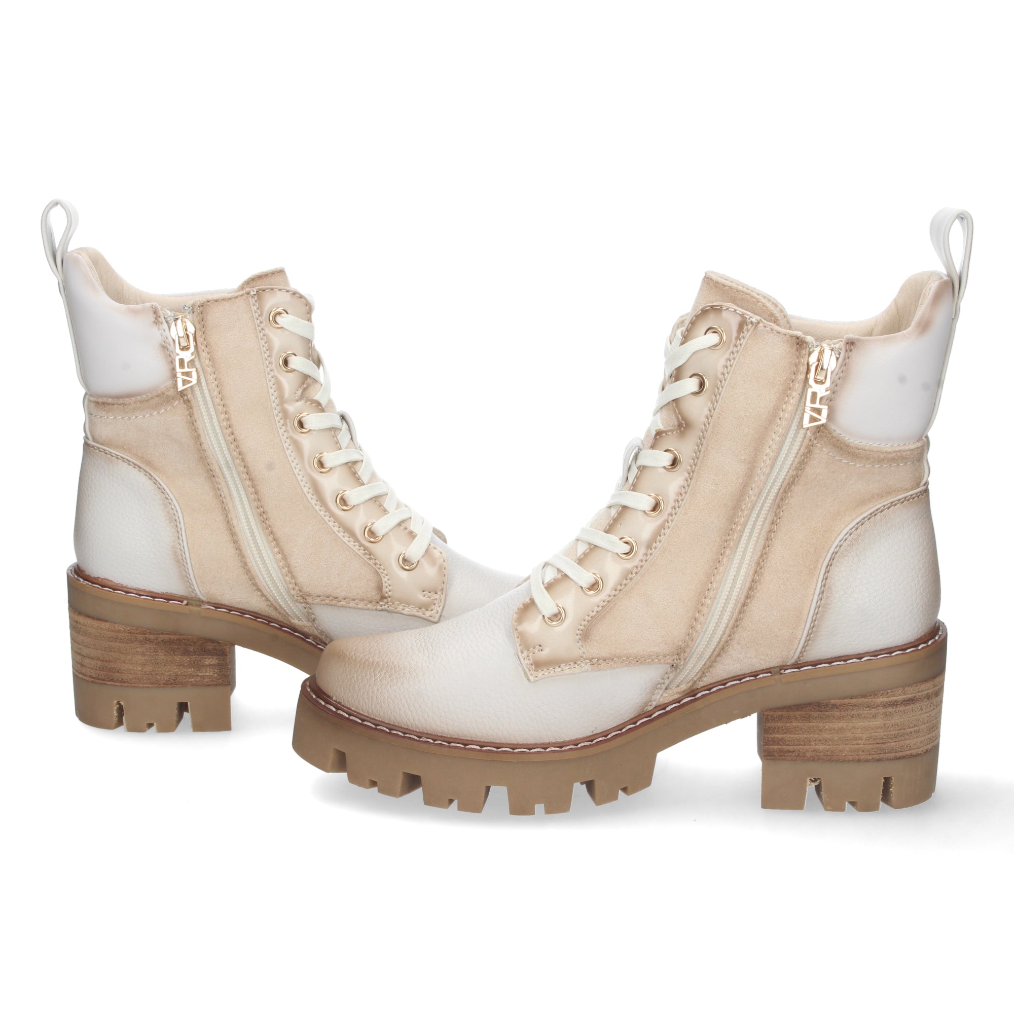Botin blanco con cierre acordonado
