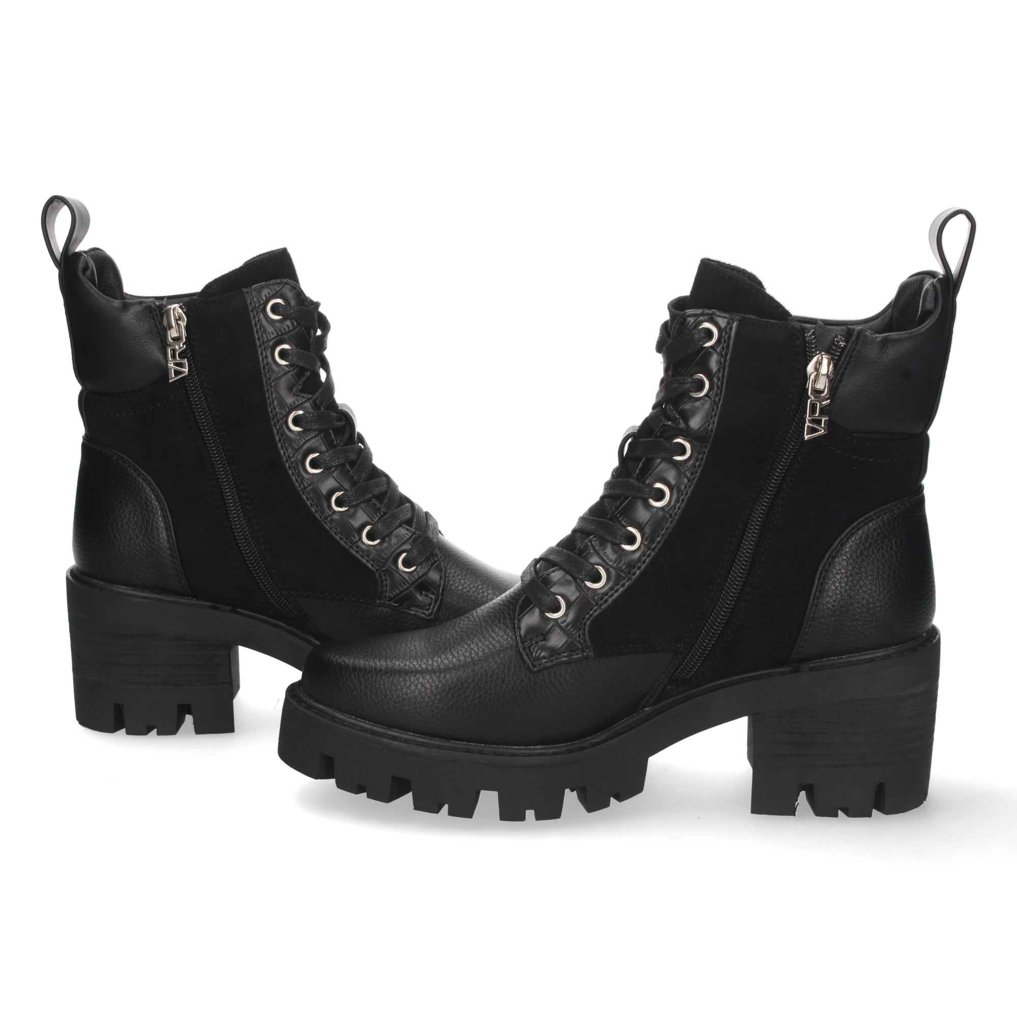 Botin negro acordonado