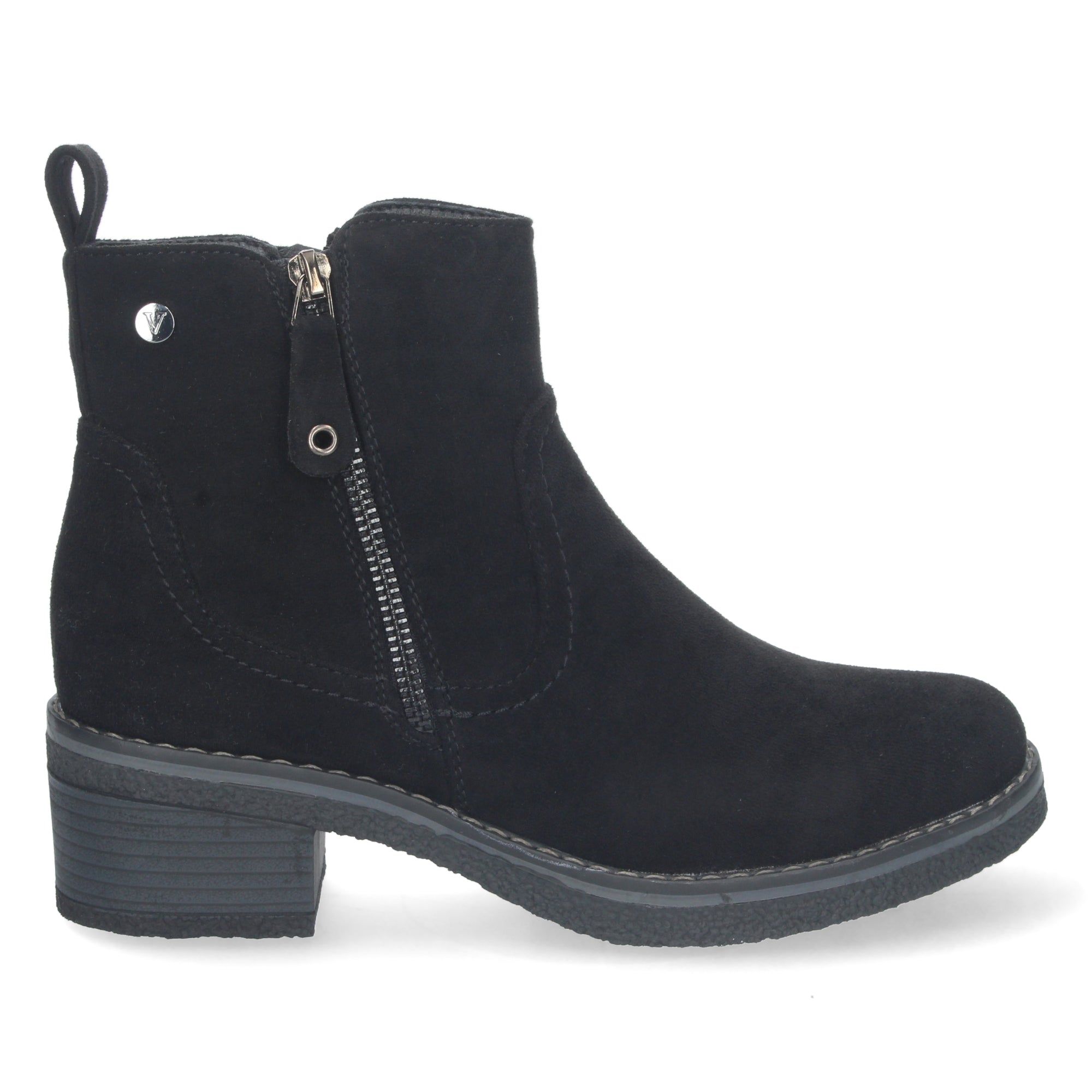 Botin negro con cierre cremallera