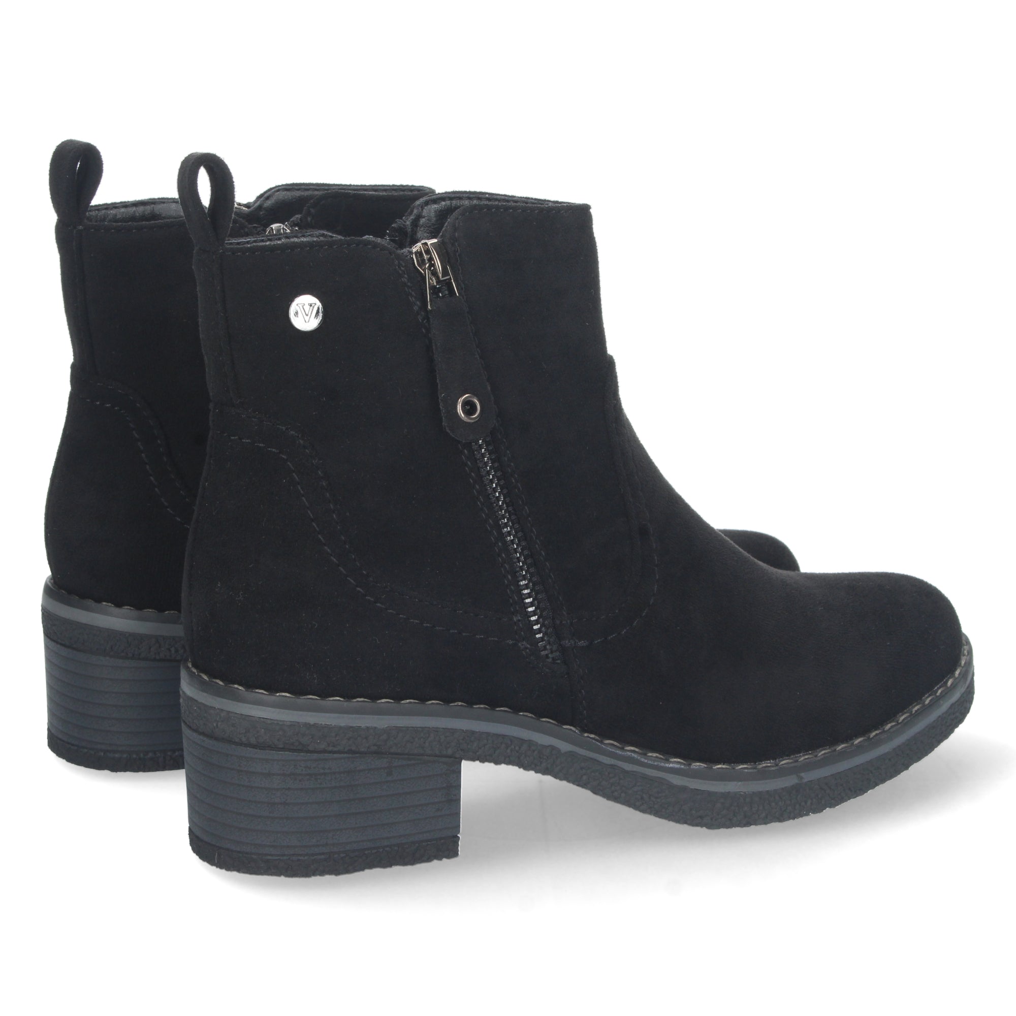 Botin negro con cierre cremallera