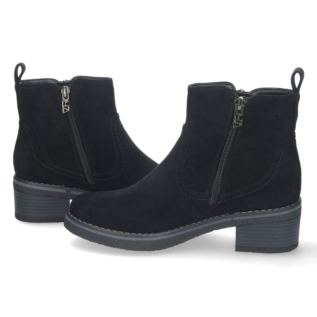Botin negro con cierre cremallera