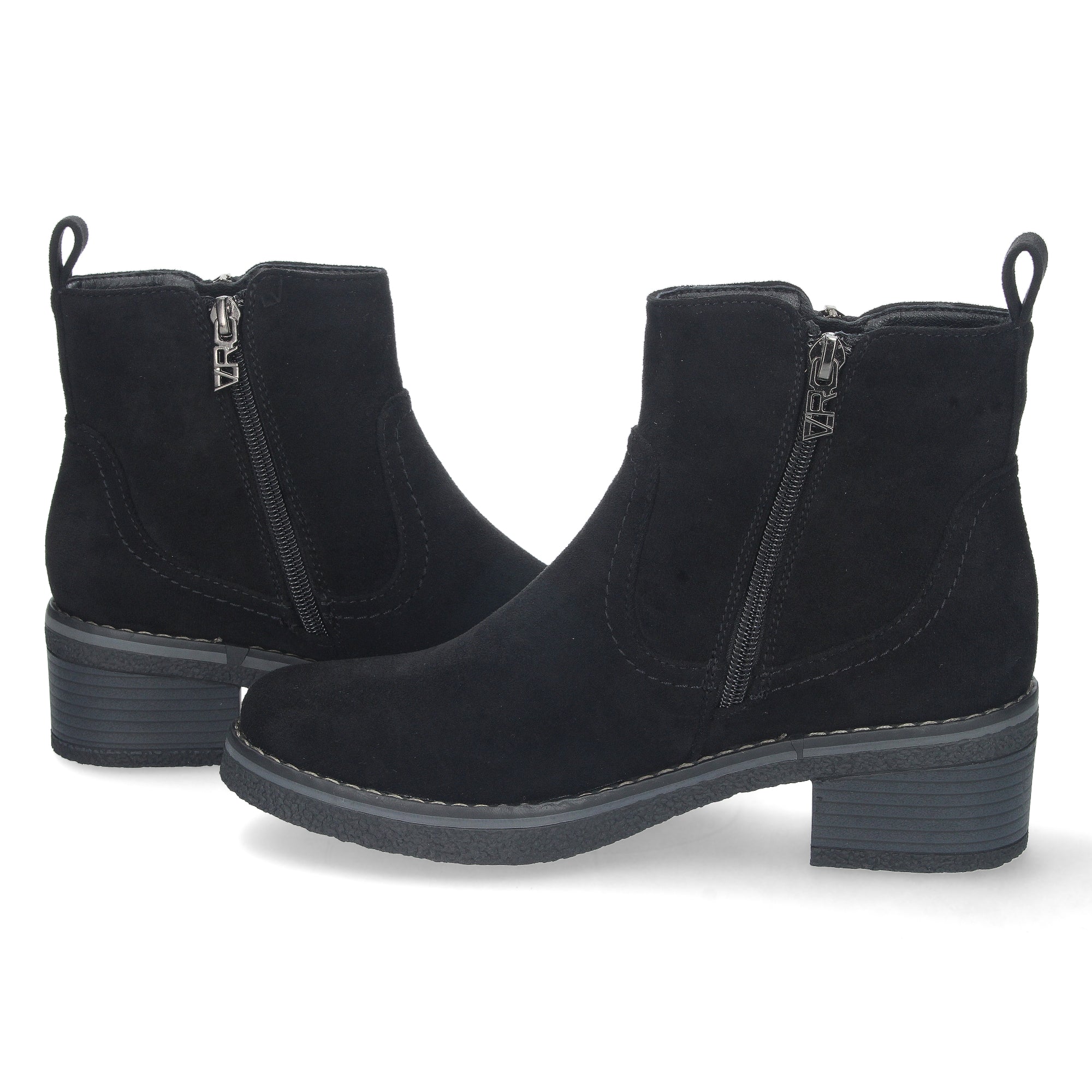 Botin negro con cierre cremallera