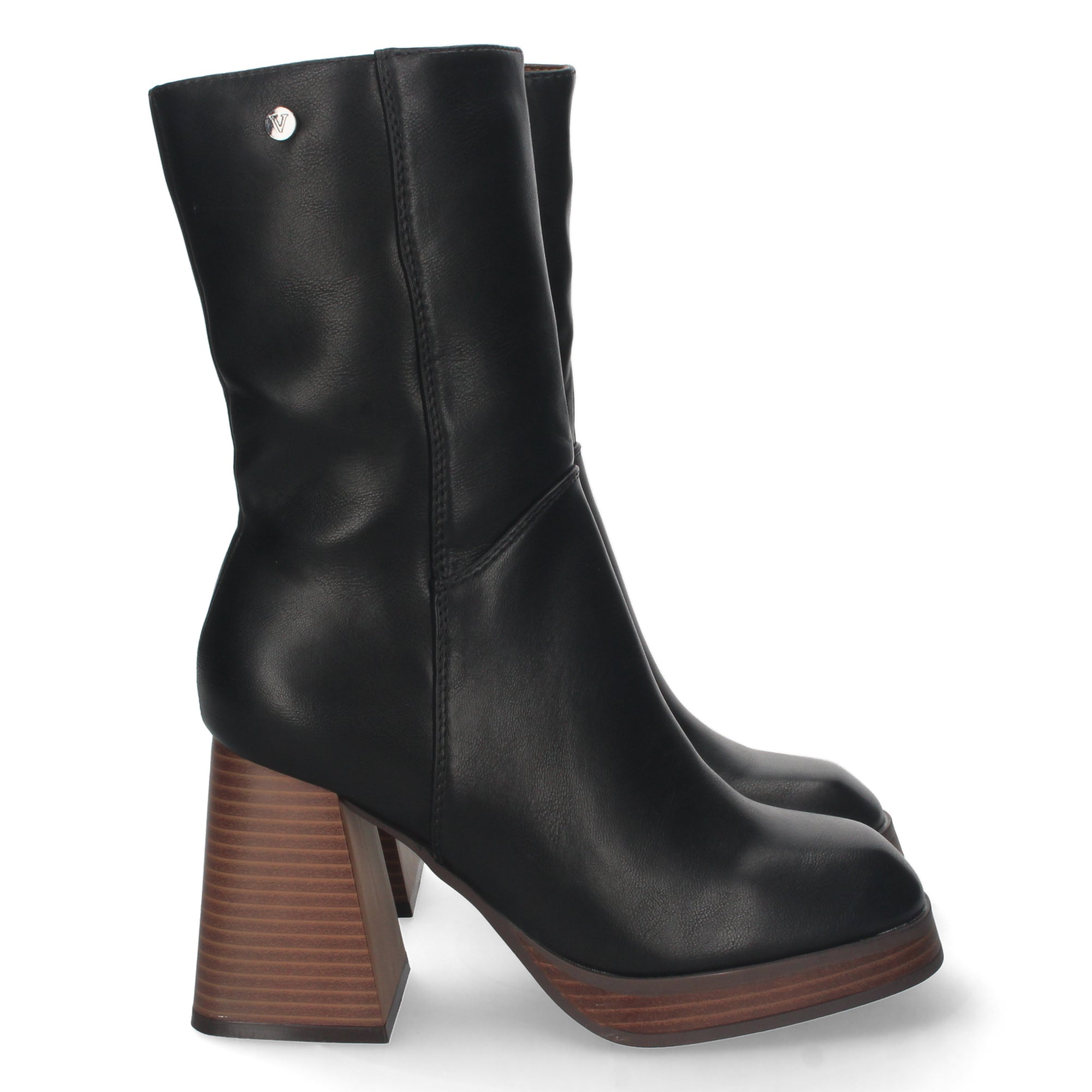 Botin negro tacón ancho