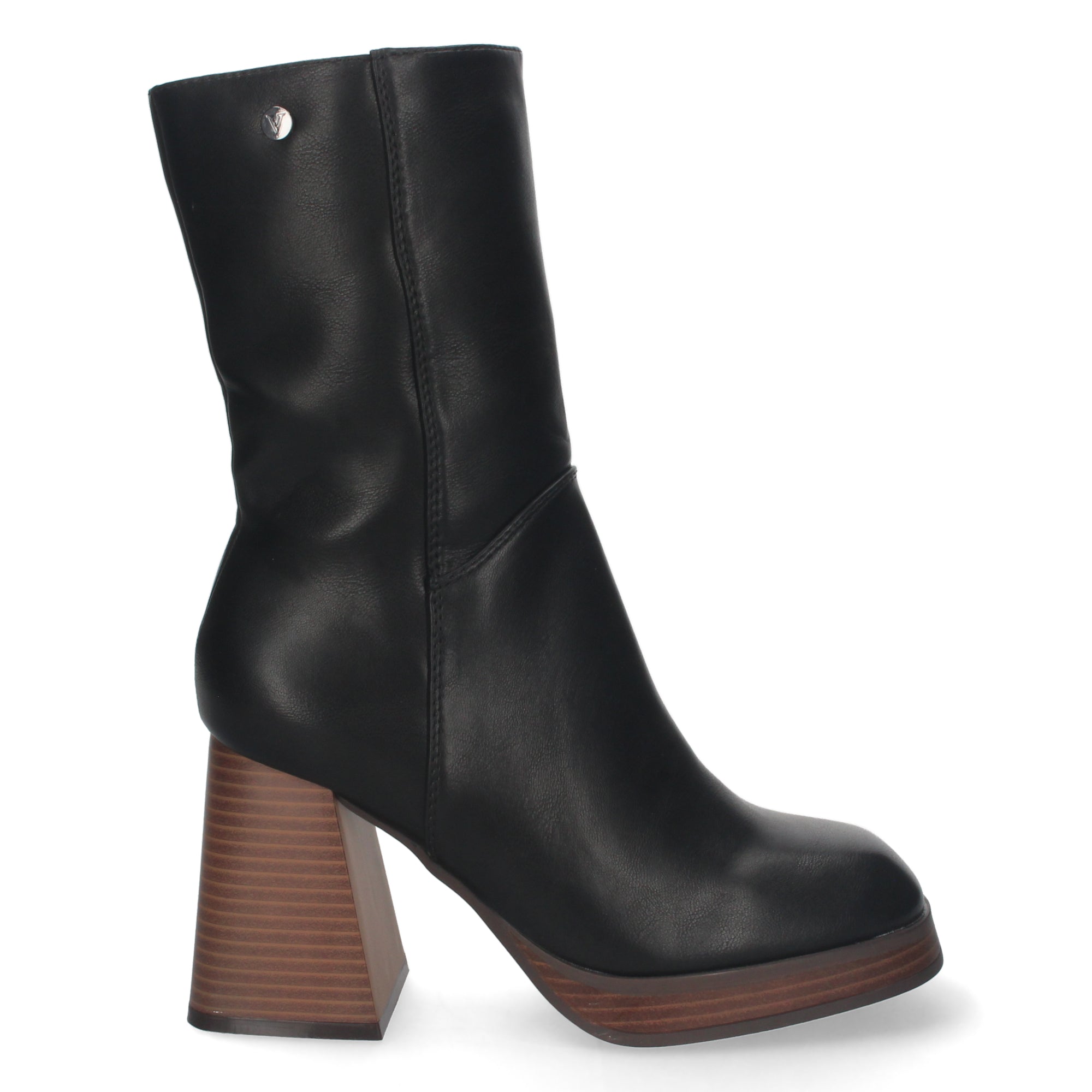Botin negro tacón ancho