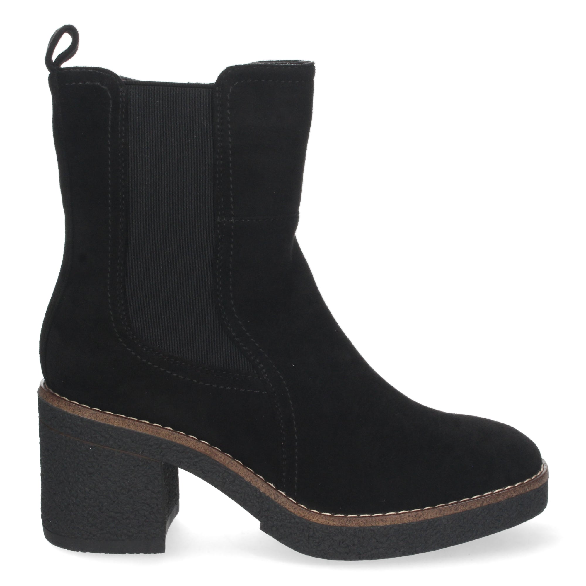 Botin negro con diseño elástico