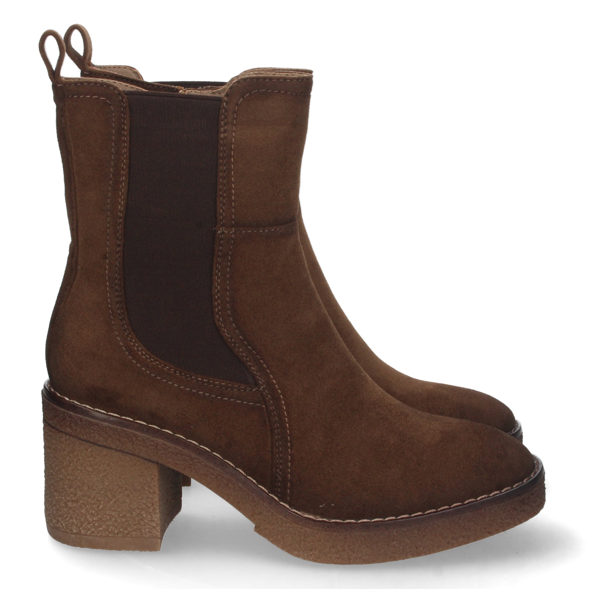 Botin tacón taupe con elástico