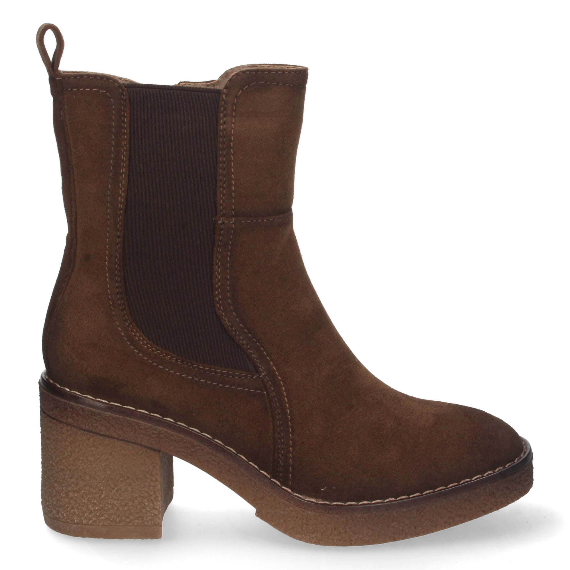 Botin tacón taupe con elástico