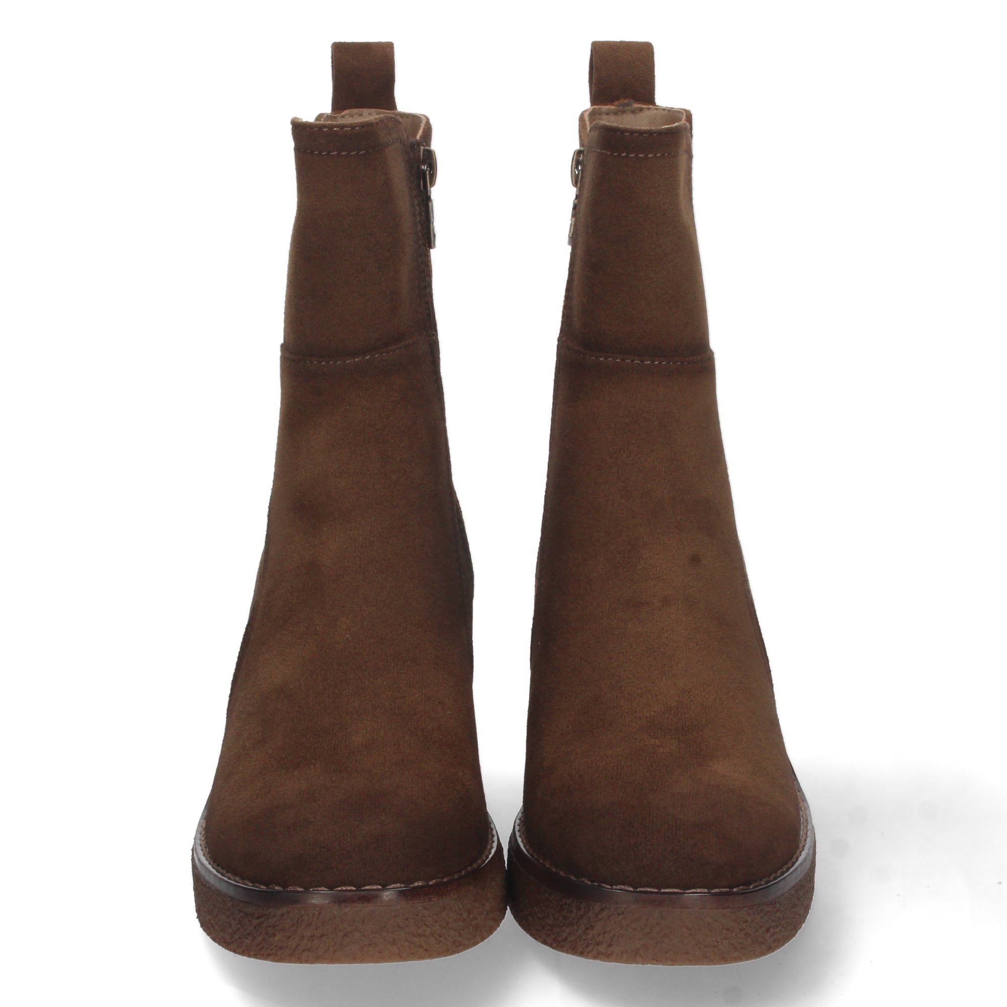 Botin tacón taupe con elástico