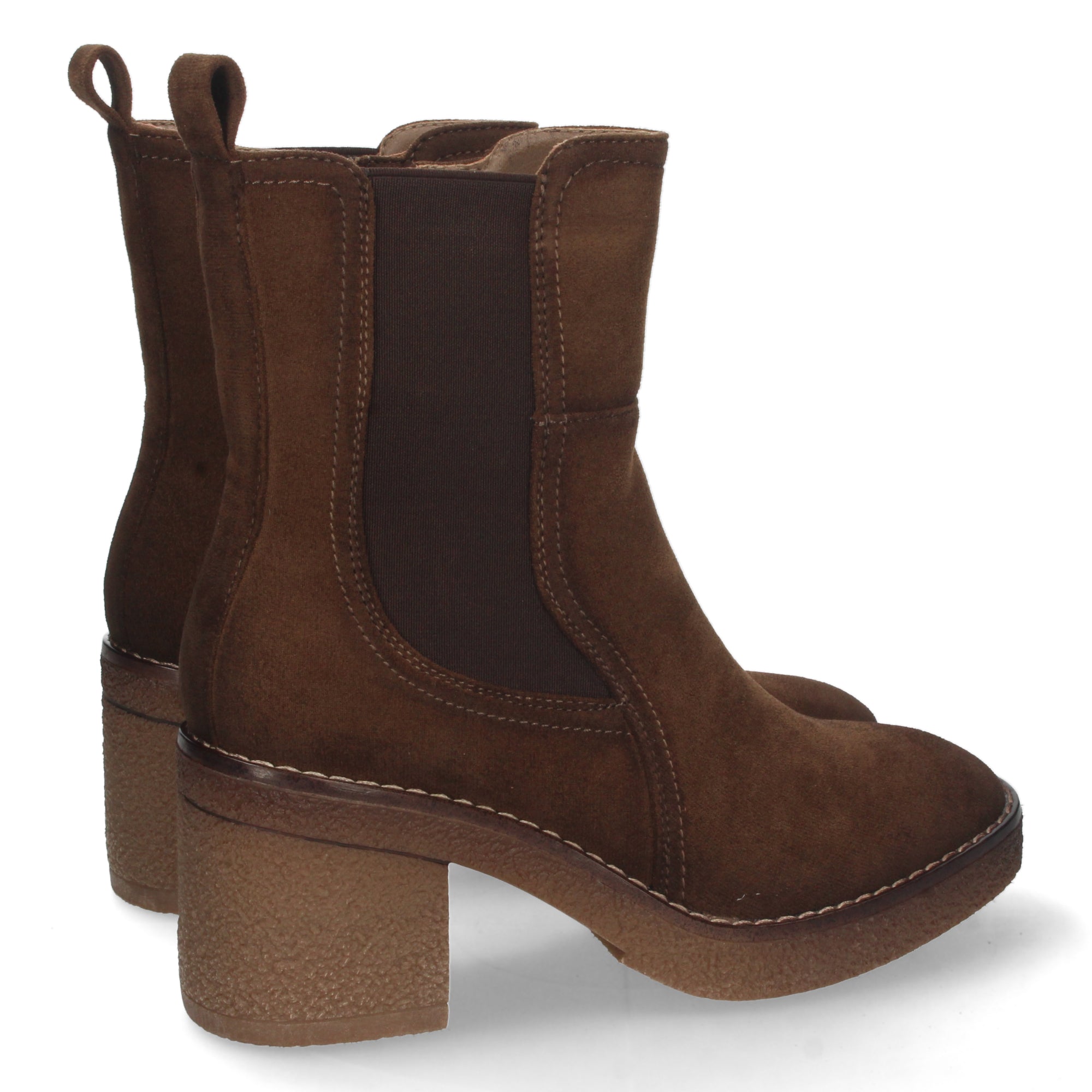 Botin tacón taupe con elástico