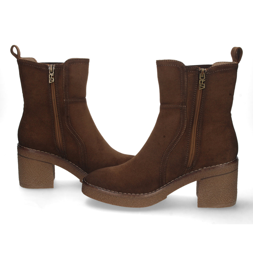 Botin tacón taupe con elástico