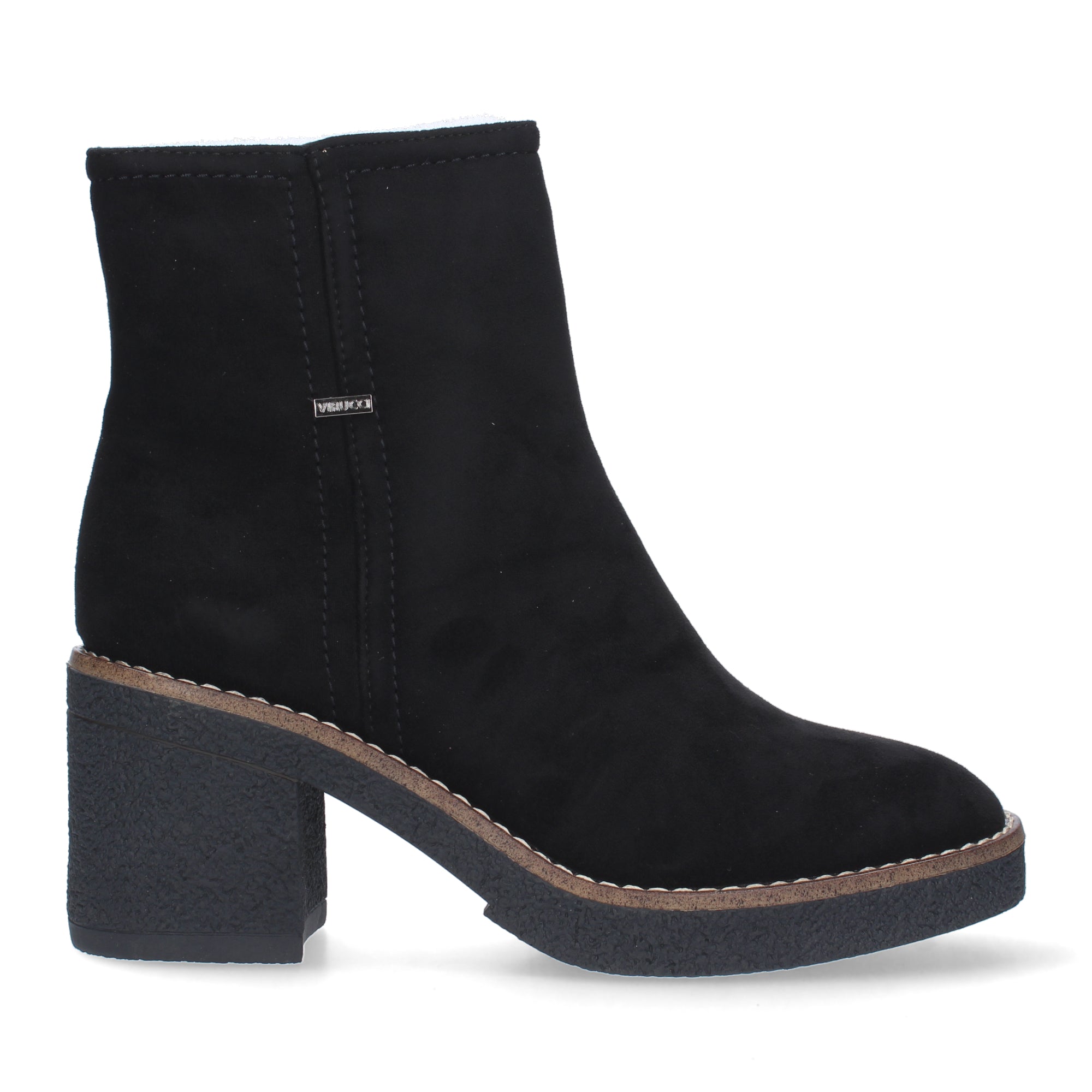Botin negro con cierre cremallera
