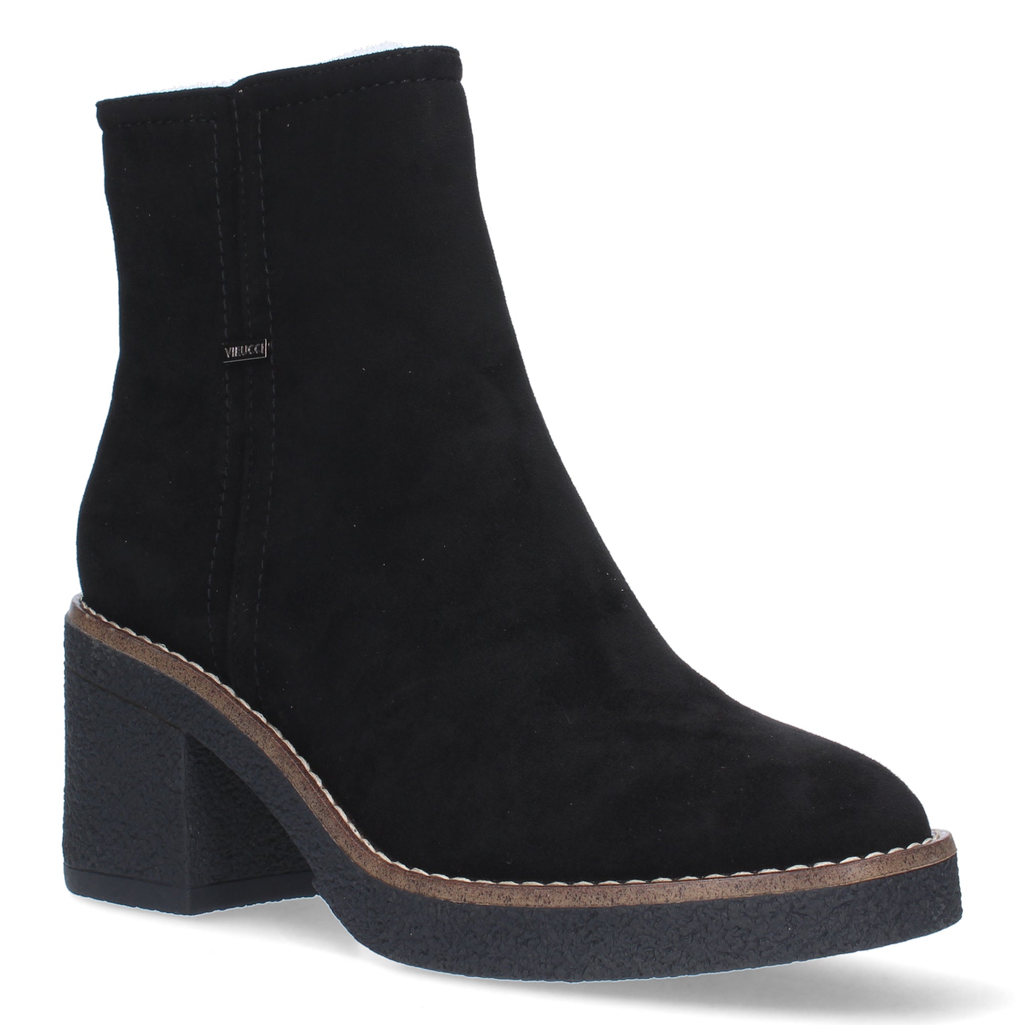 Botin negro con cierre cremallera