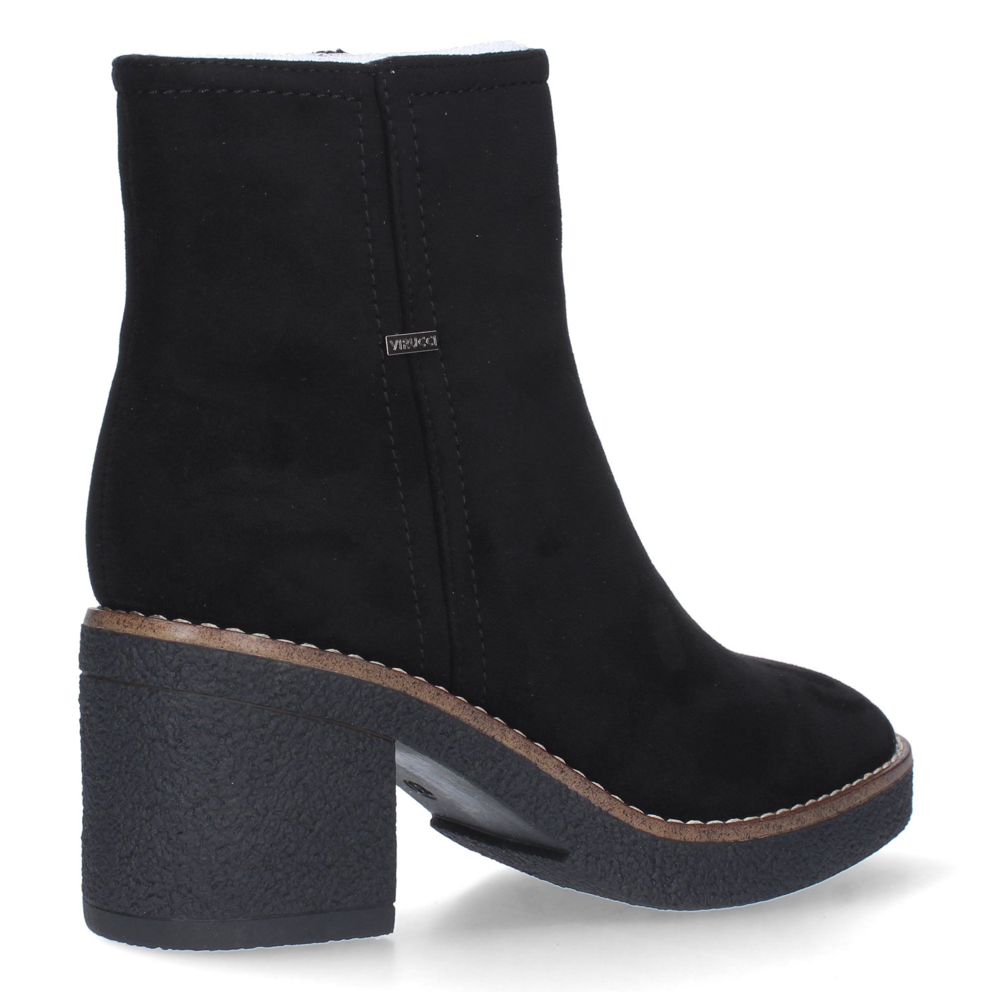 Botin negro con cierre cremallera