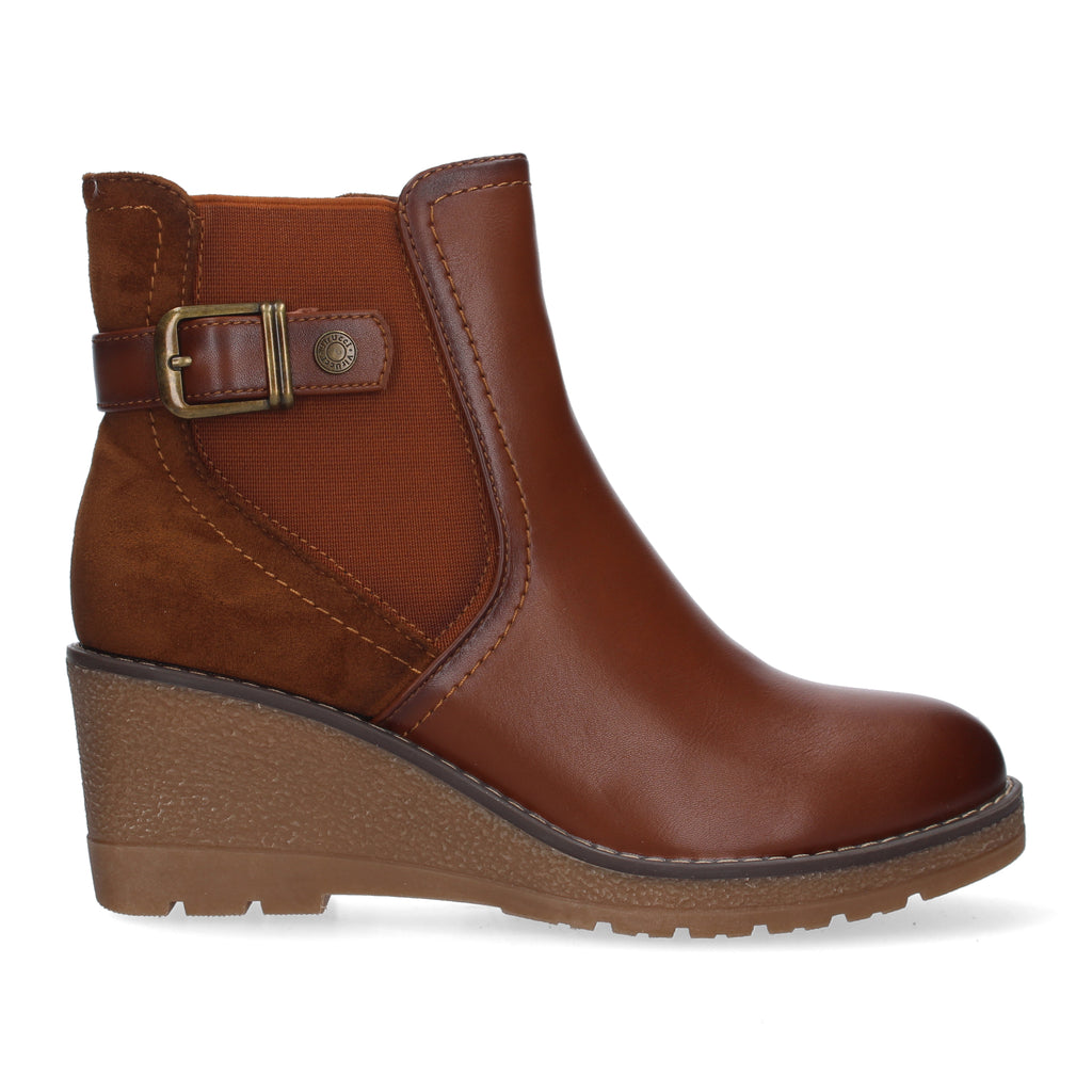 Botin cuero con detalle hebilla