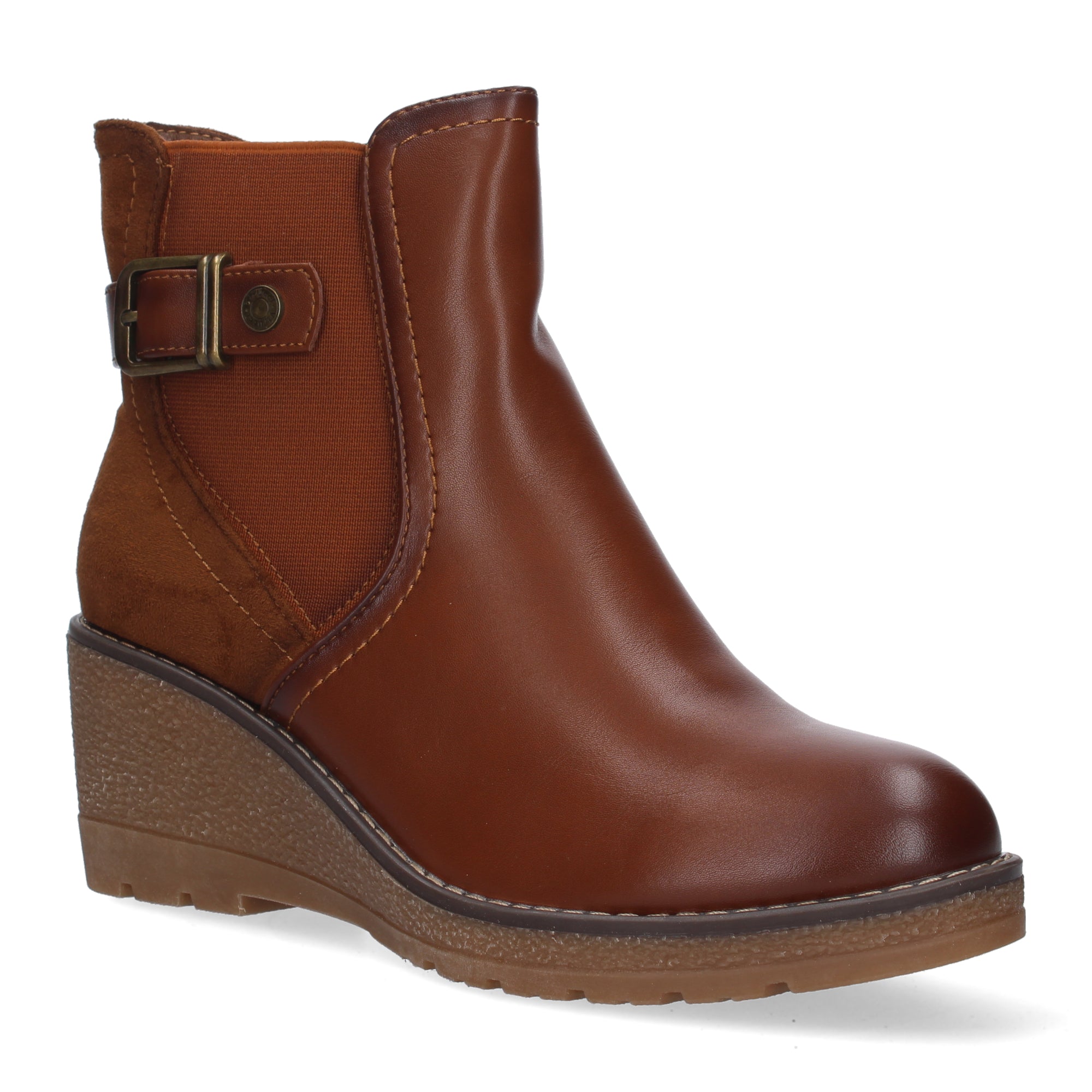 Botin cuero con detalle hebilla