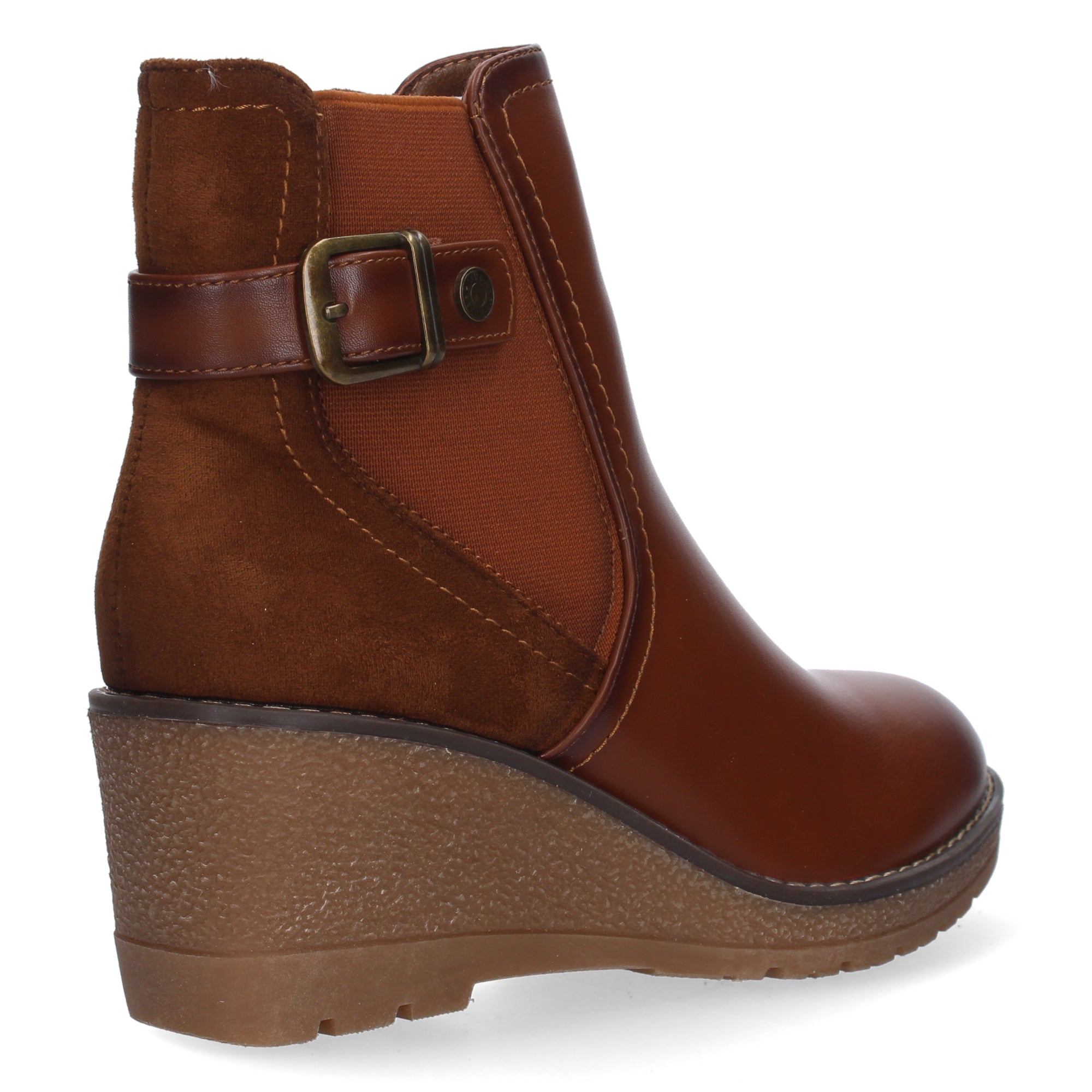 Botin cuero con detalle hebilla