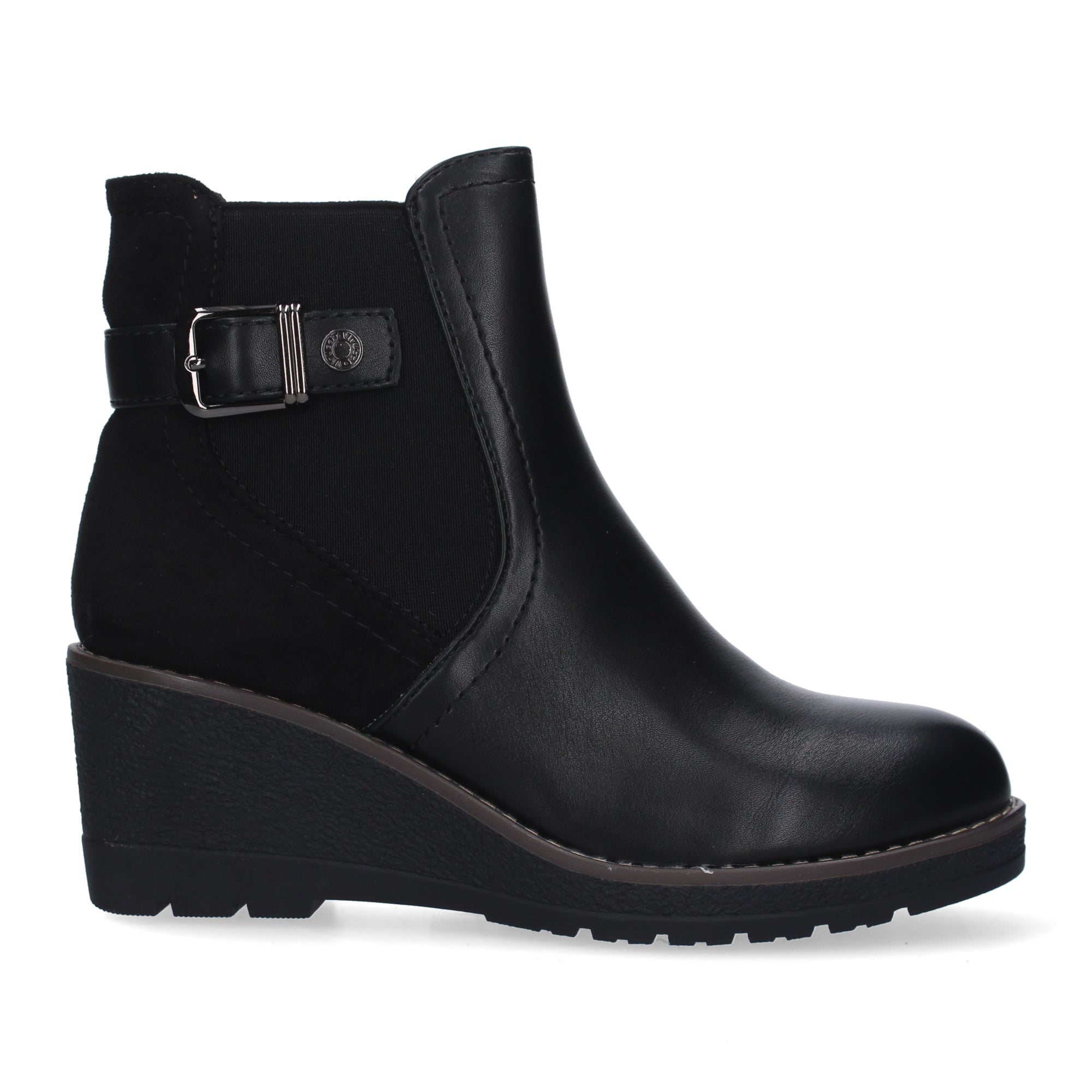 Botin negro con detalle hebilla