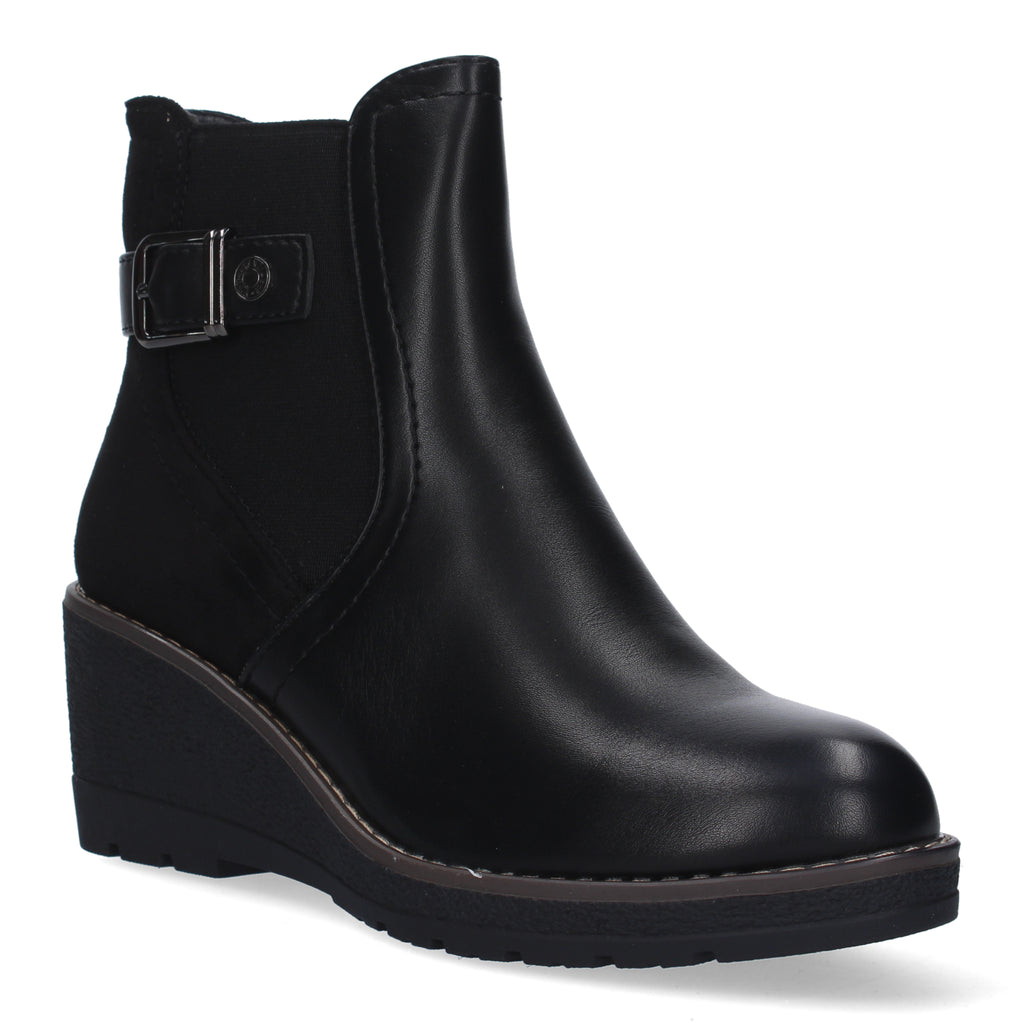 Botin negro con detalle hebilla
