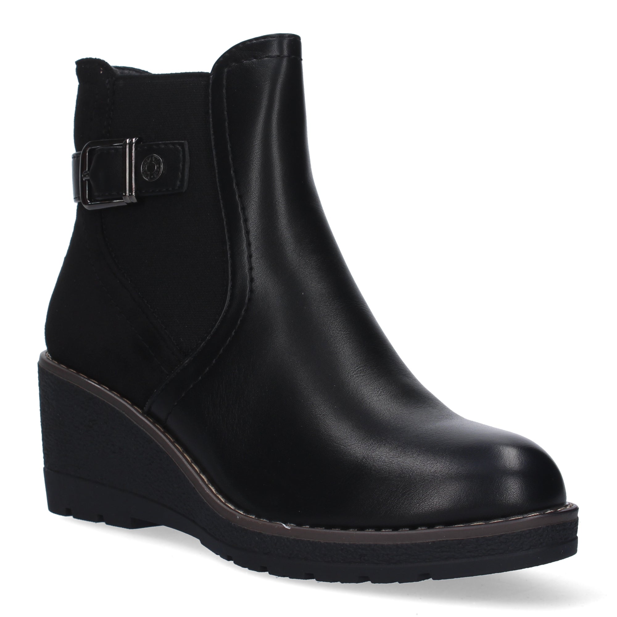 Botin negro con detalle hebilla