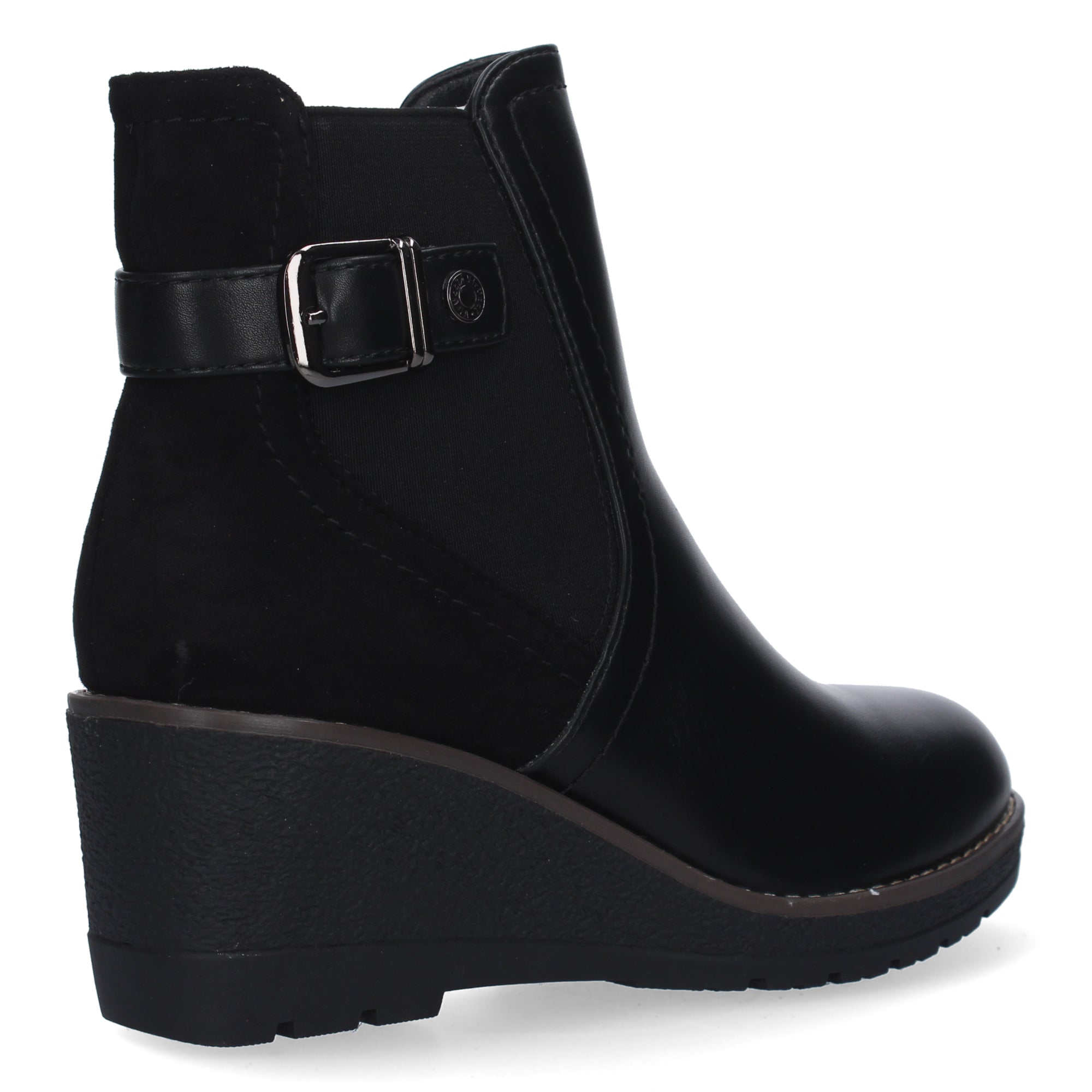 Botin negro con detalle hebilla
