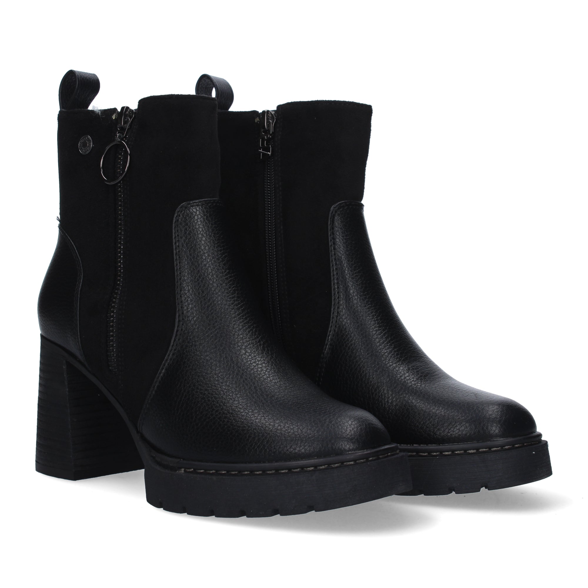 Botin negro con cierre cremallera